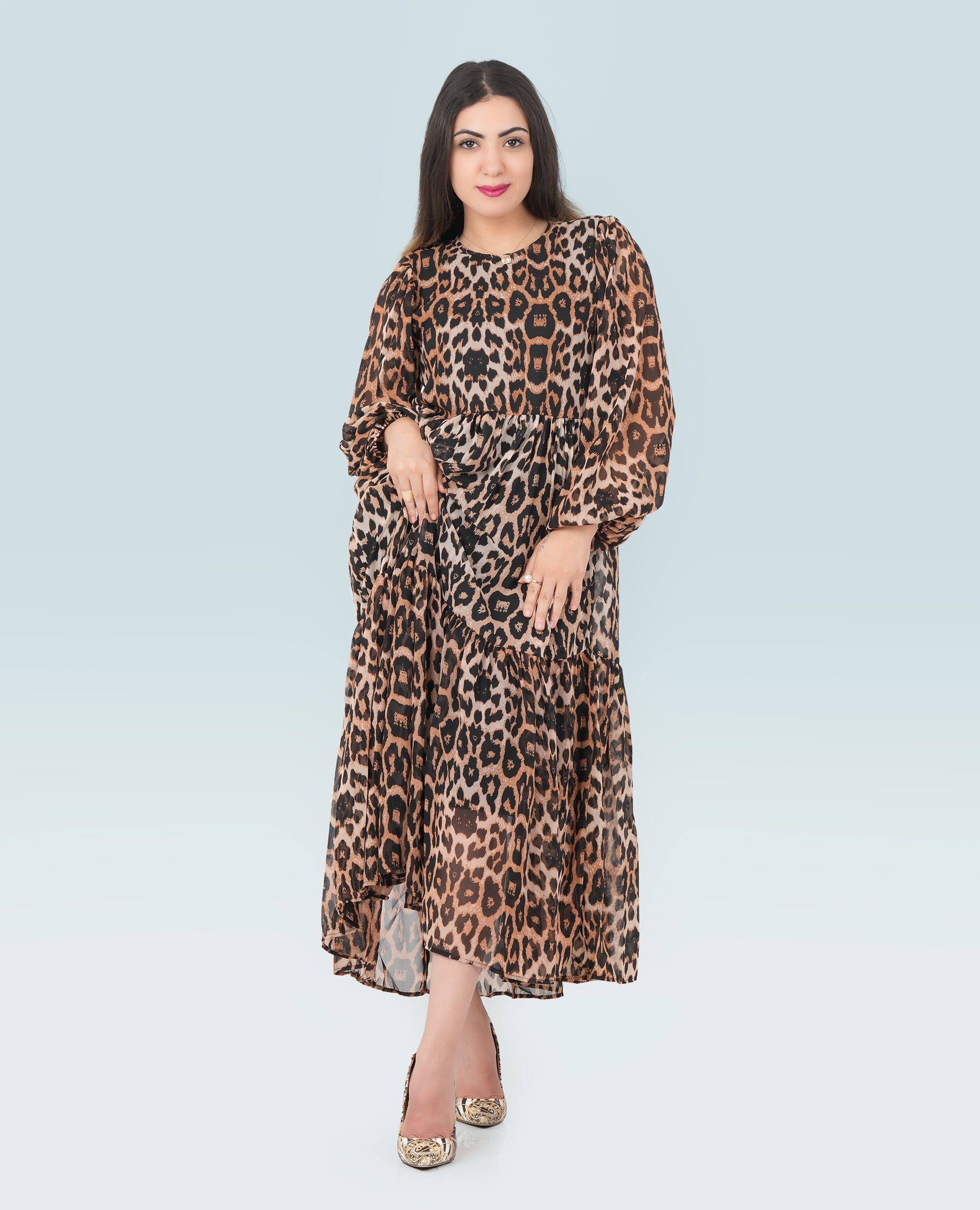 Animal Print Long Dress for Women - Finelook - FineLook