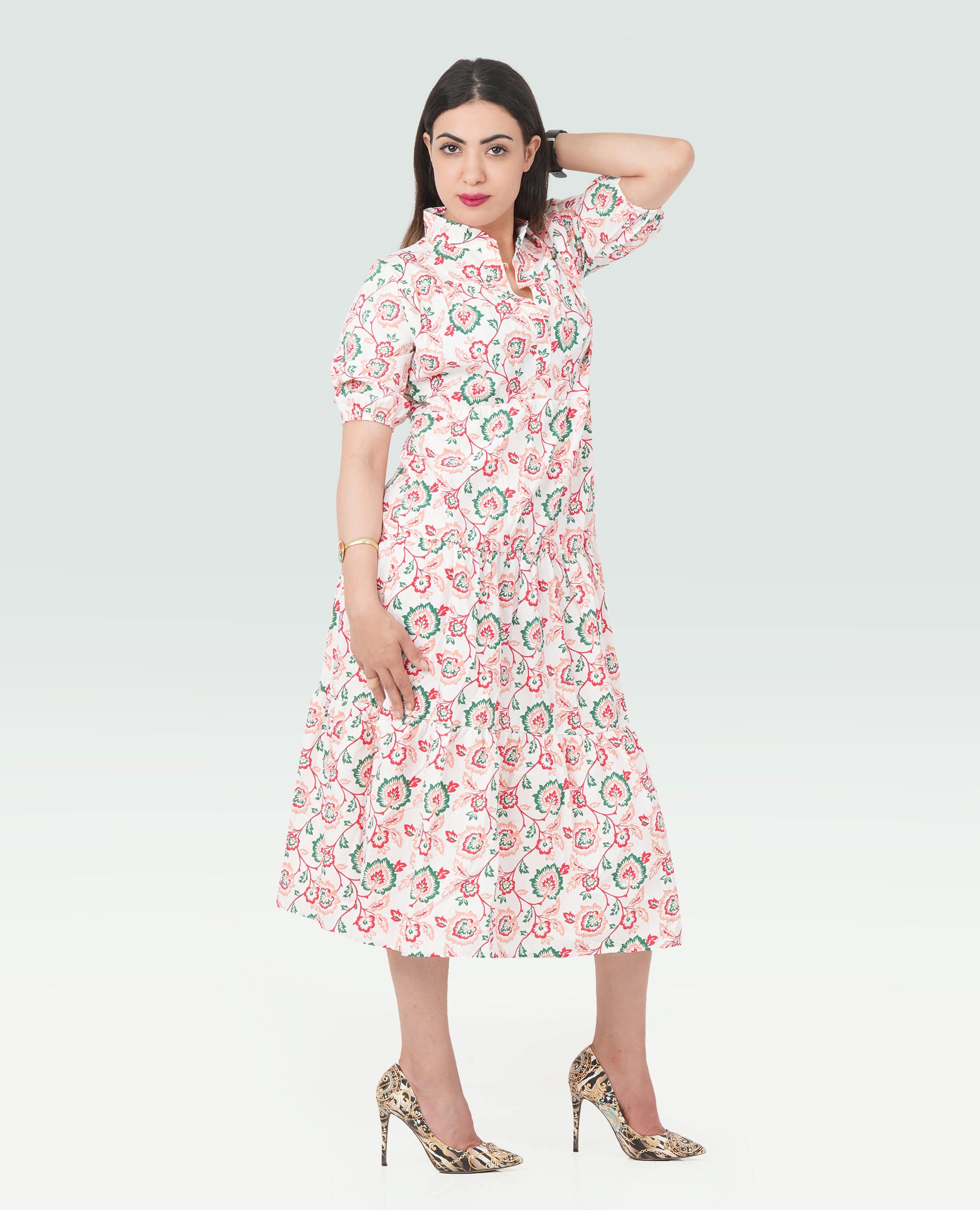 Women Floral Long Dress - Finelook - FineLook