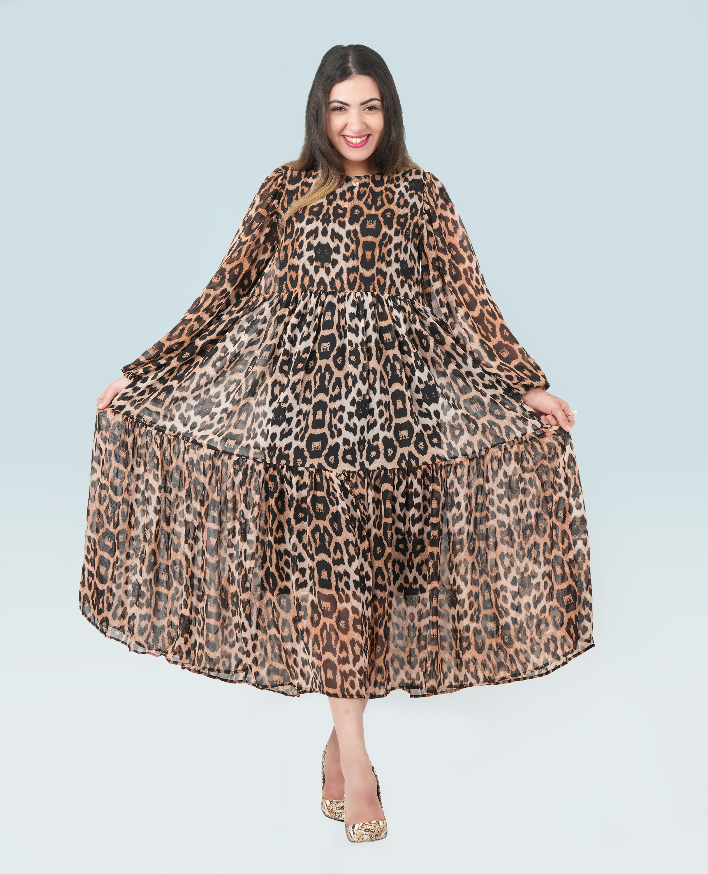 Animal Print Long Dress for Women - Finelook