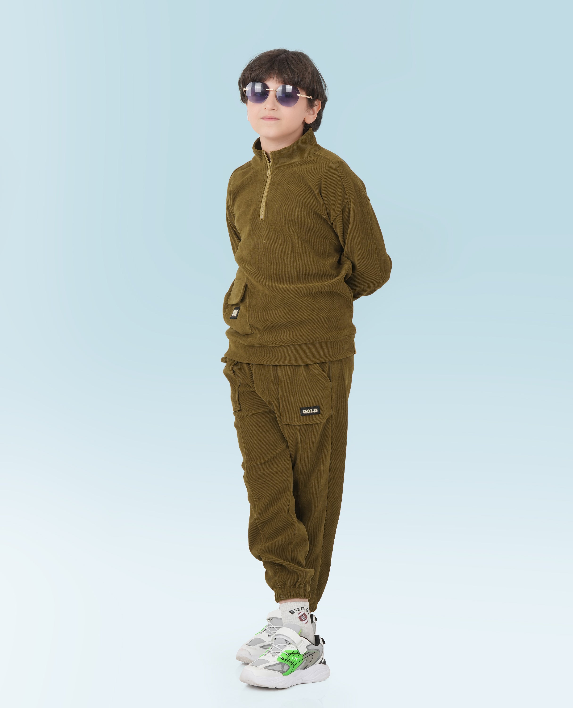 GOLD MOUR Boy's Sweatshirt Set with Sweatpants