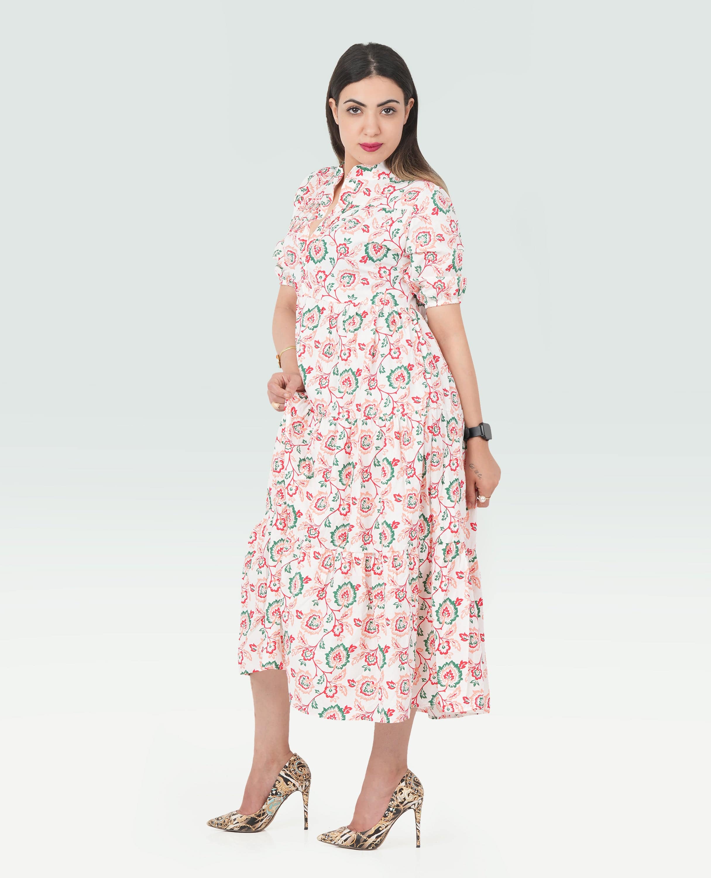 Women Floral Long Dress - Finelook - FineLook