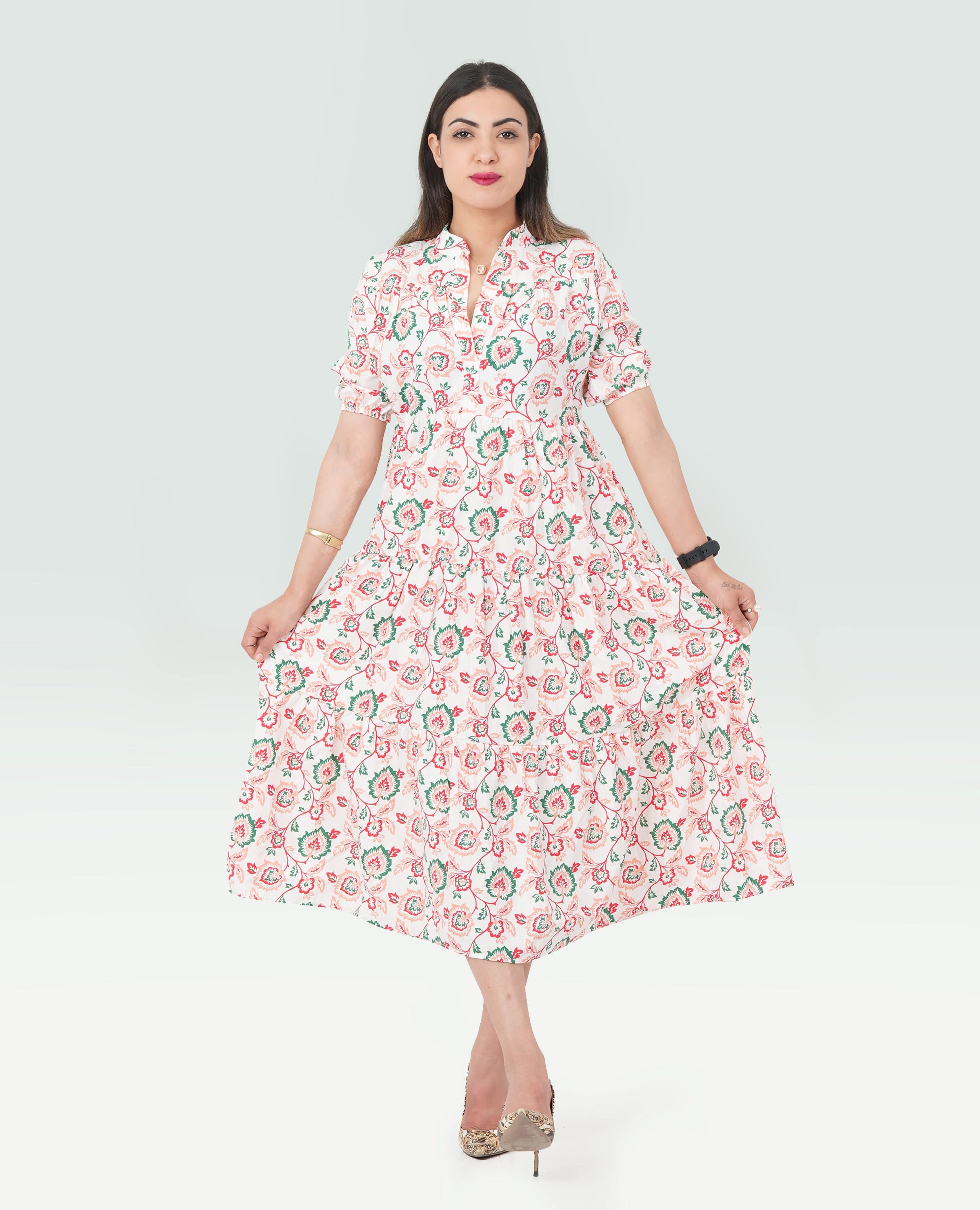 Women Floral Long Dress - Finelook - FineLook