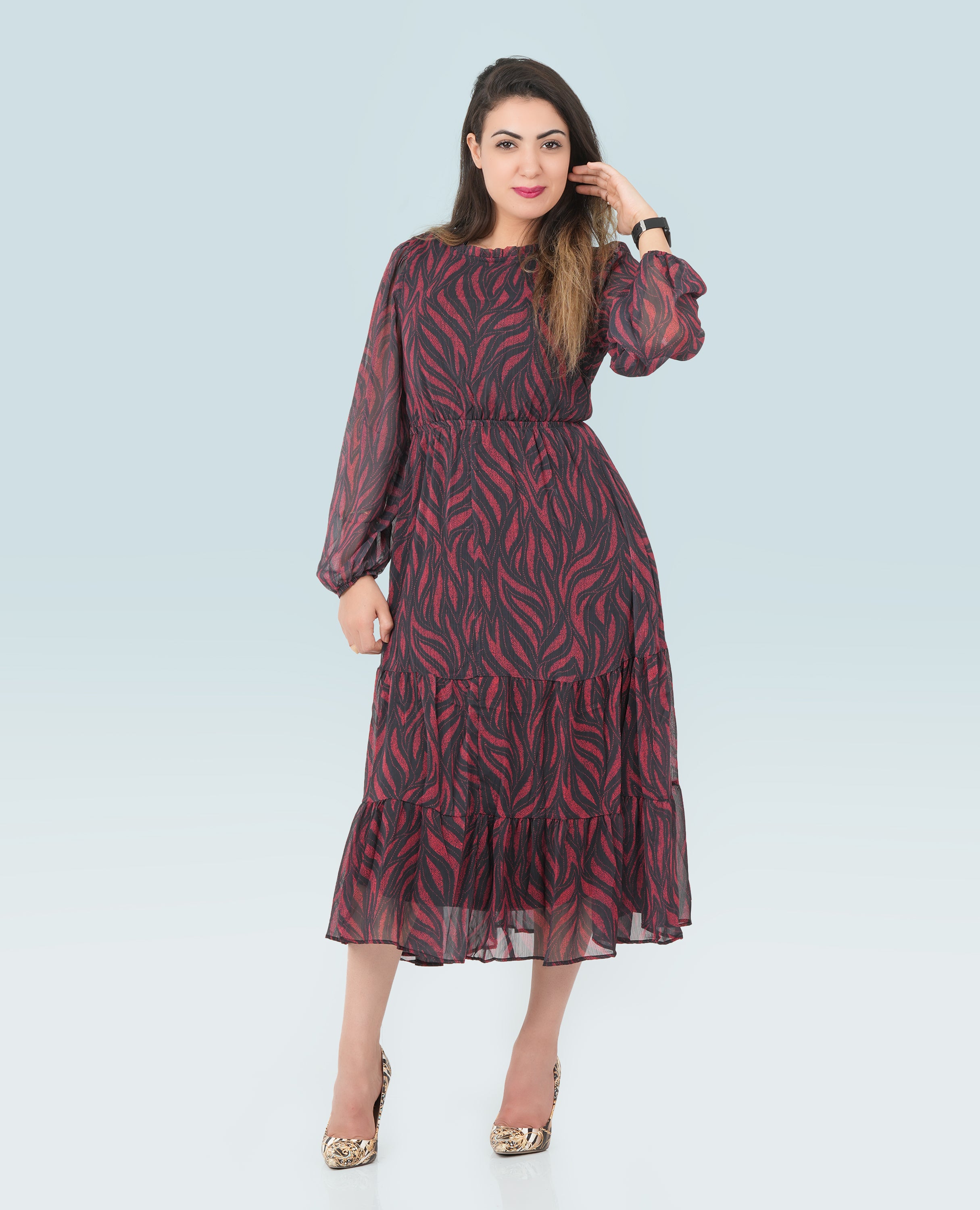 Women Printed Long Dress - Finelook