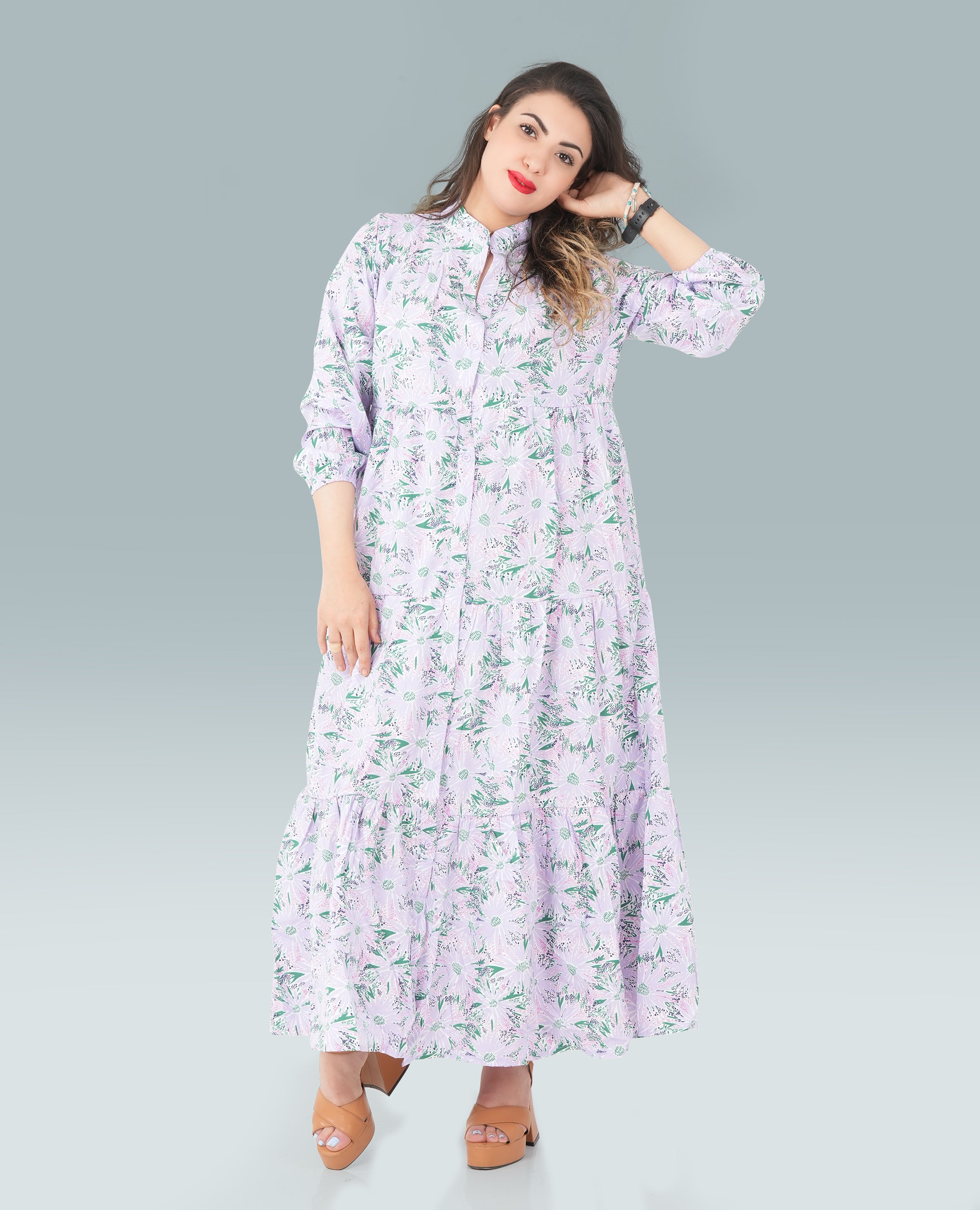 Floral Button Down Dress for Women - Finelook