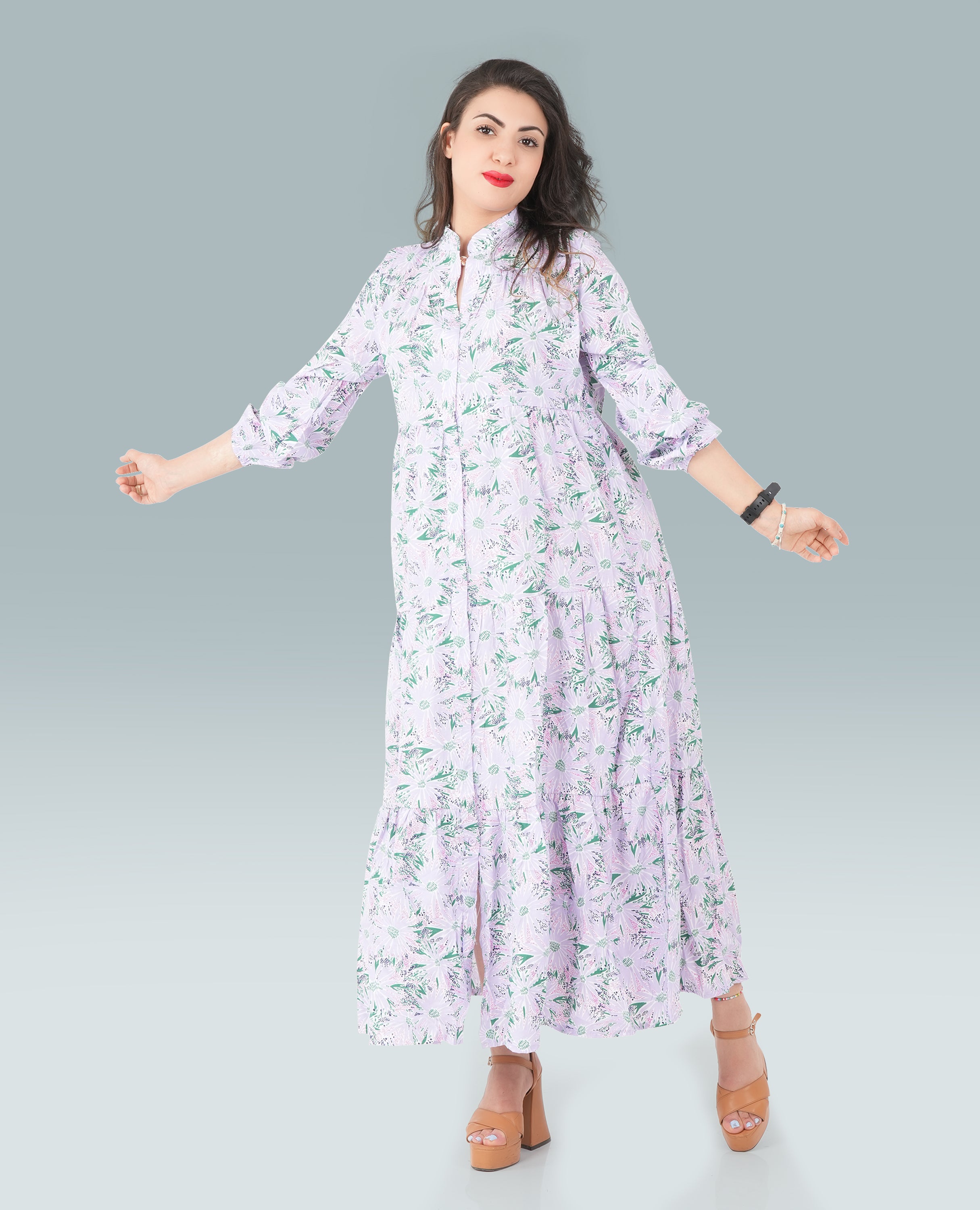 Floral Button Down Dress for Women - Finelook