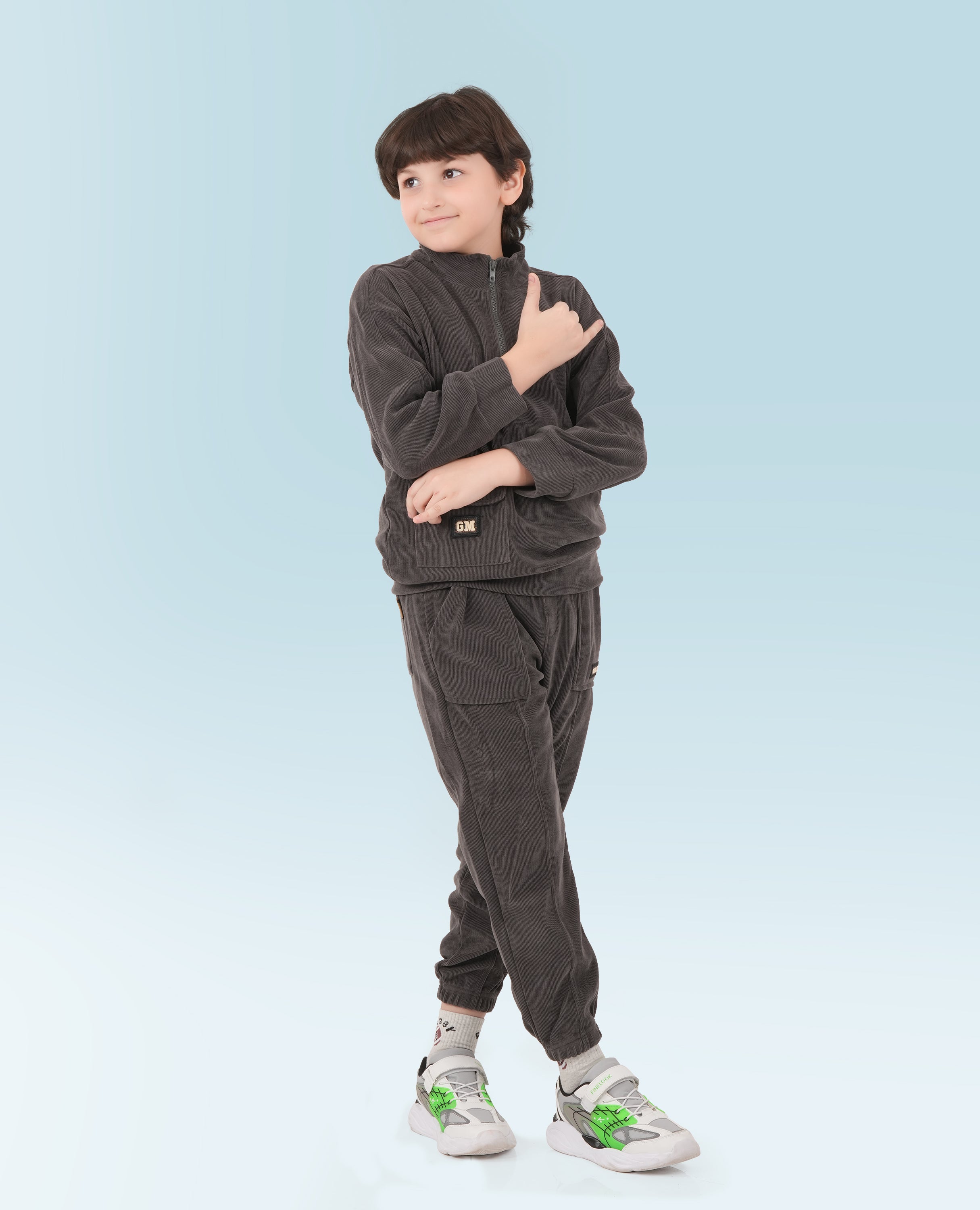 GOLD MOUR Boy's Sweatshirt Set with Sweatpants - FineLook