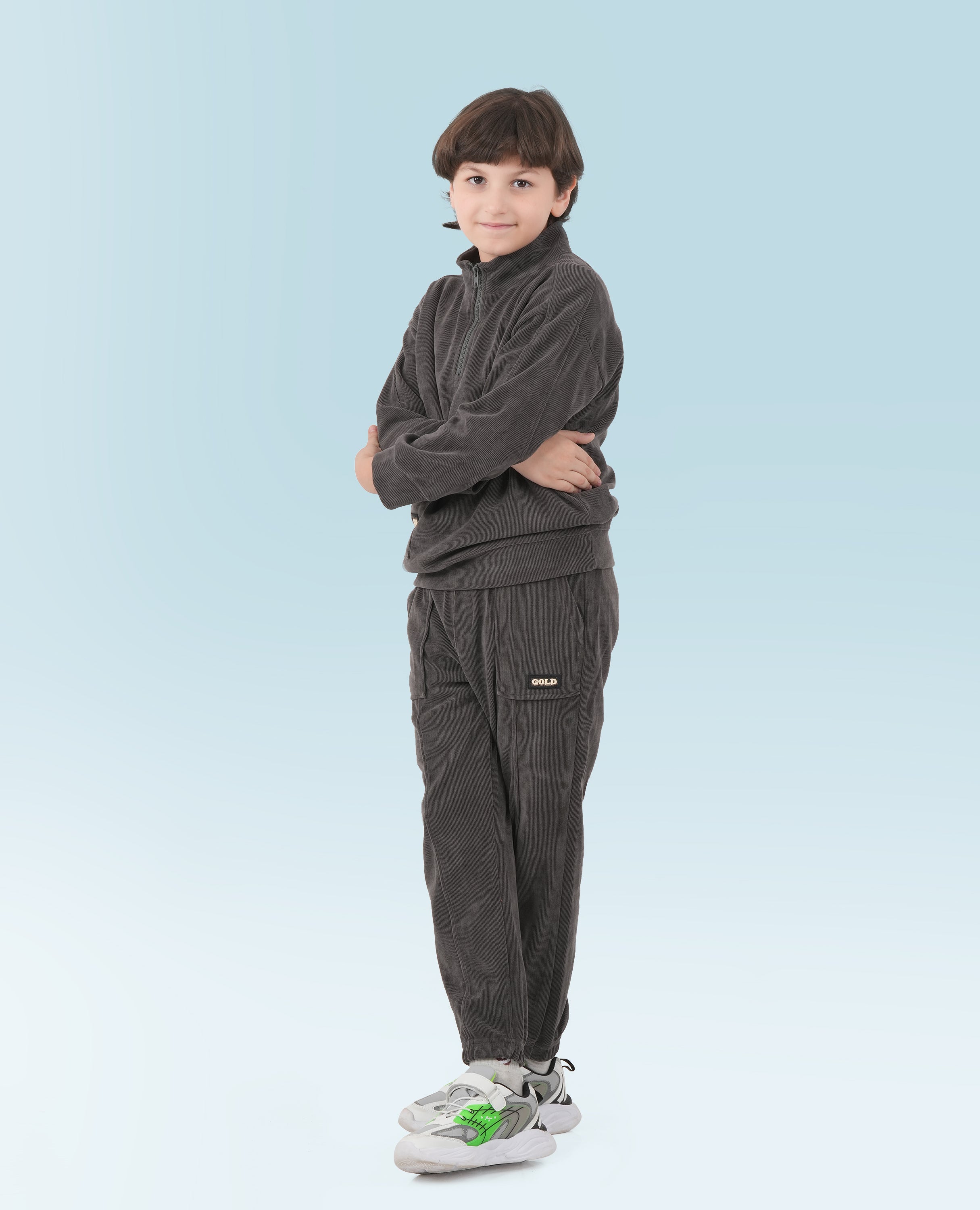 GOLD MOUR Boy's Sweatshirt Set with Sweatpants