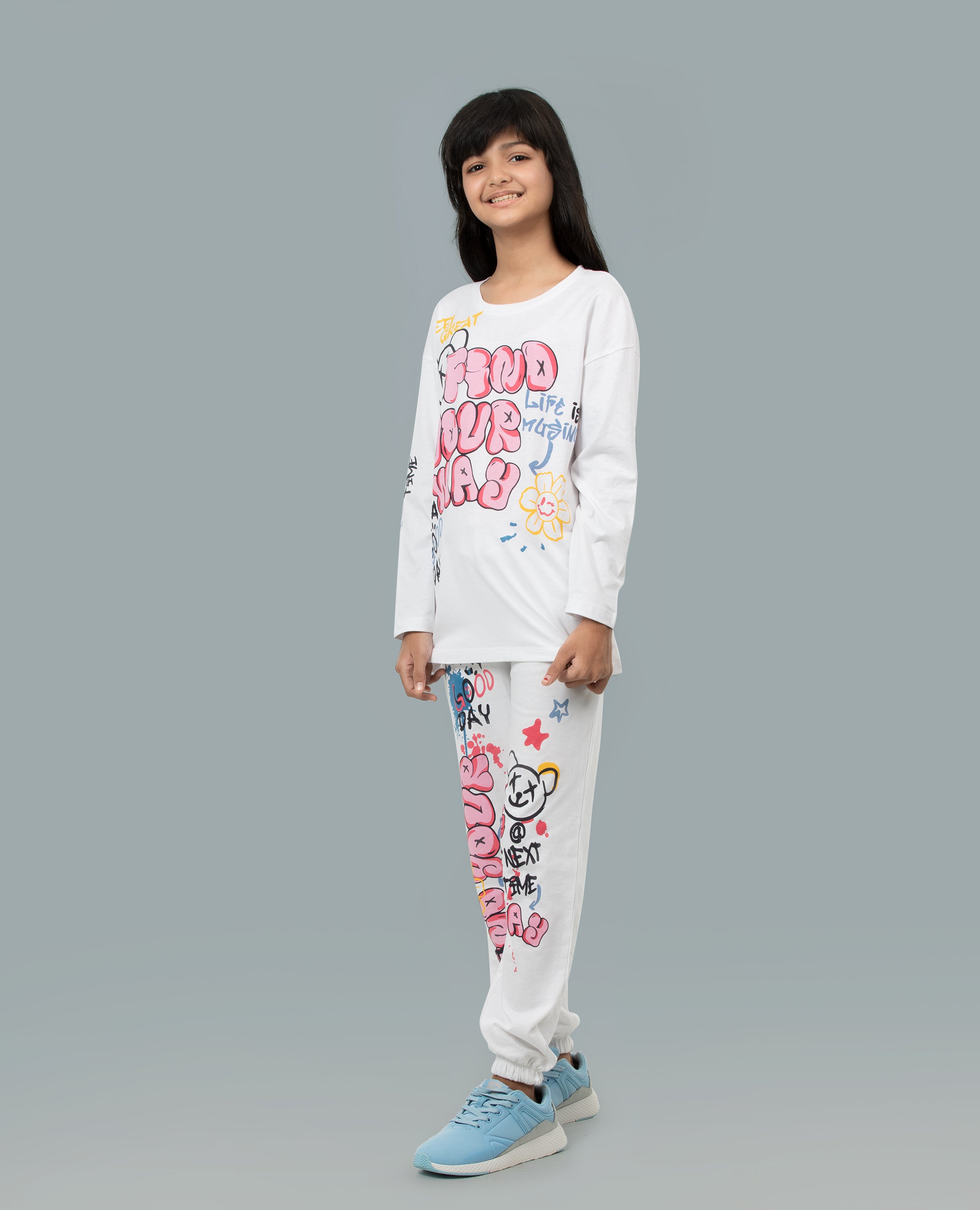 Girl's Feel Great Long Sleeve T-shirt & Bottom Set