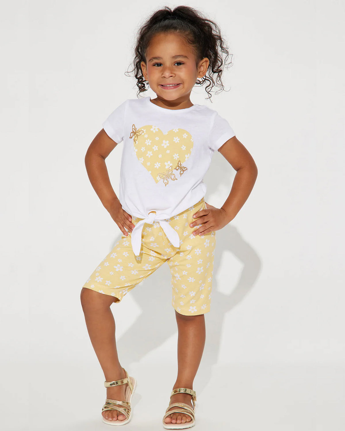 Girls printed T-shirt & bottoms 3 Piece set