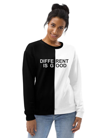 Women black and white sweatshirt