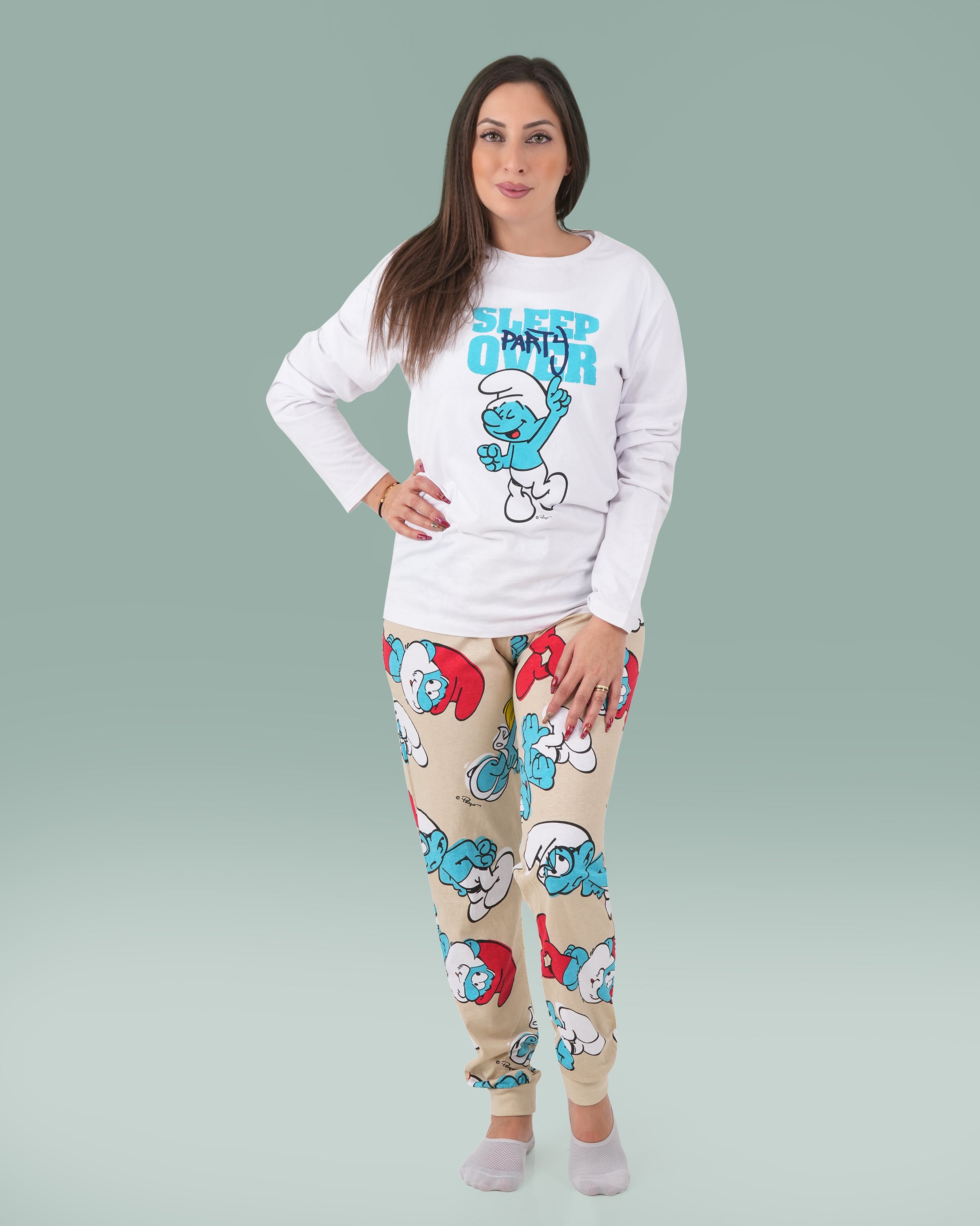 Women Smurfs Shirt and Trouser 2 pc Set - Finelook