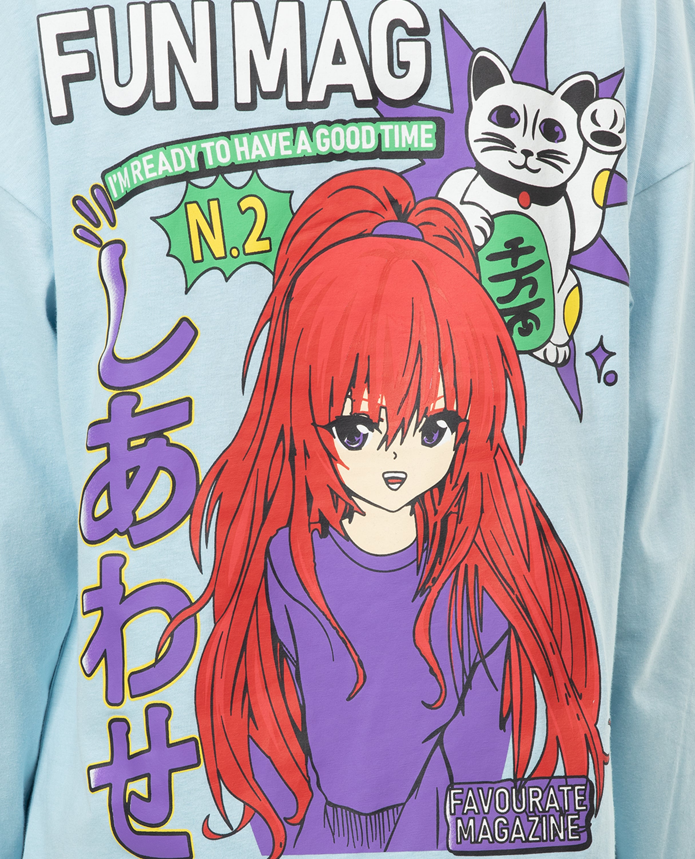 Girl's Anime Fun Mag Long Sleeve T-shirt & Bottom Set