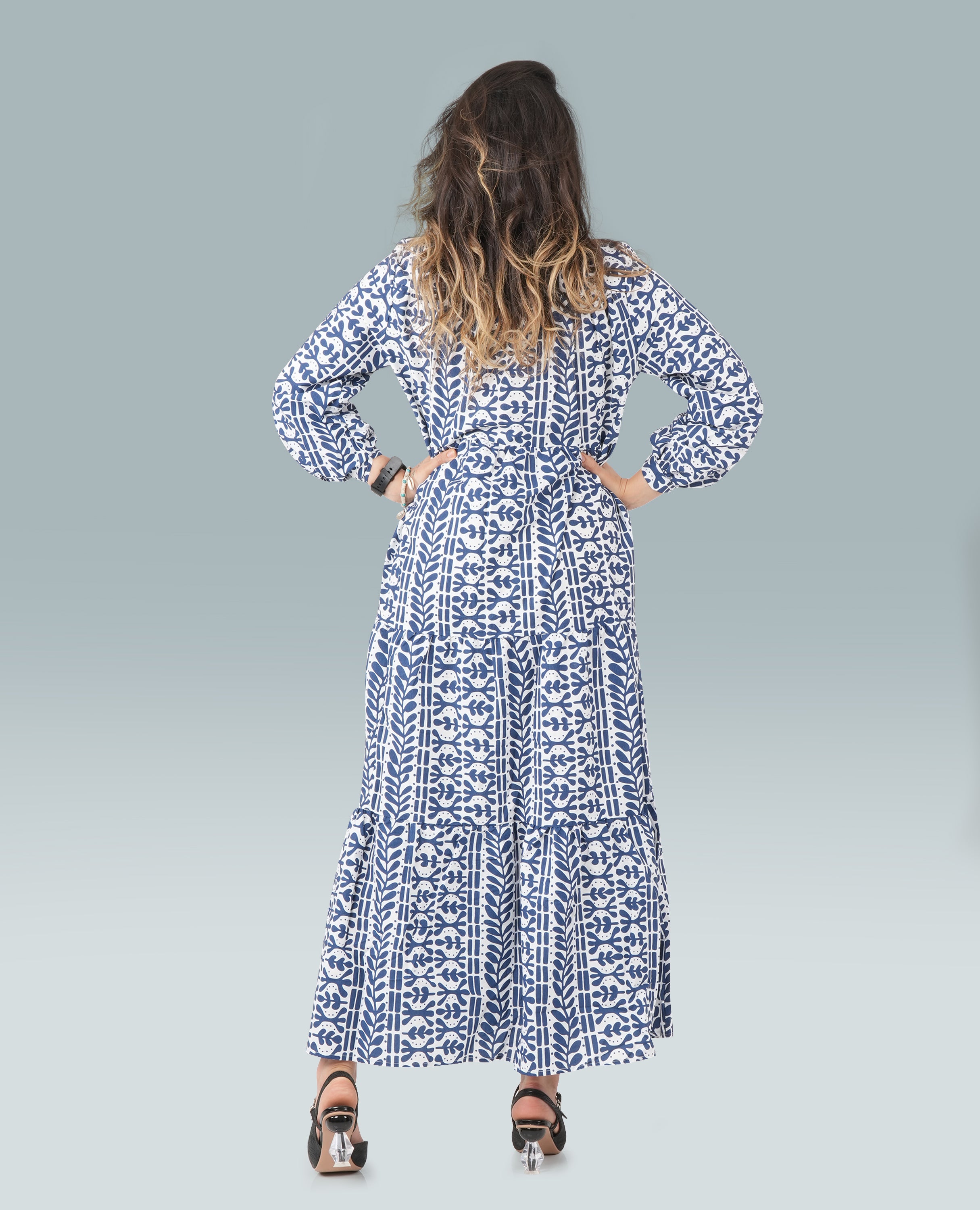 Printed Collar Dress For Women - Finelook