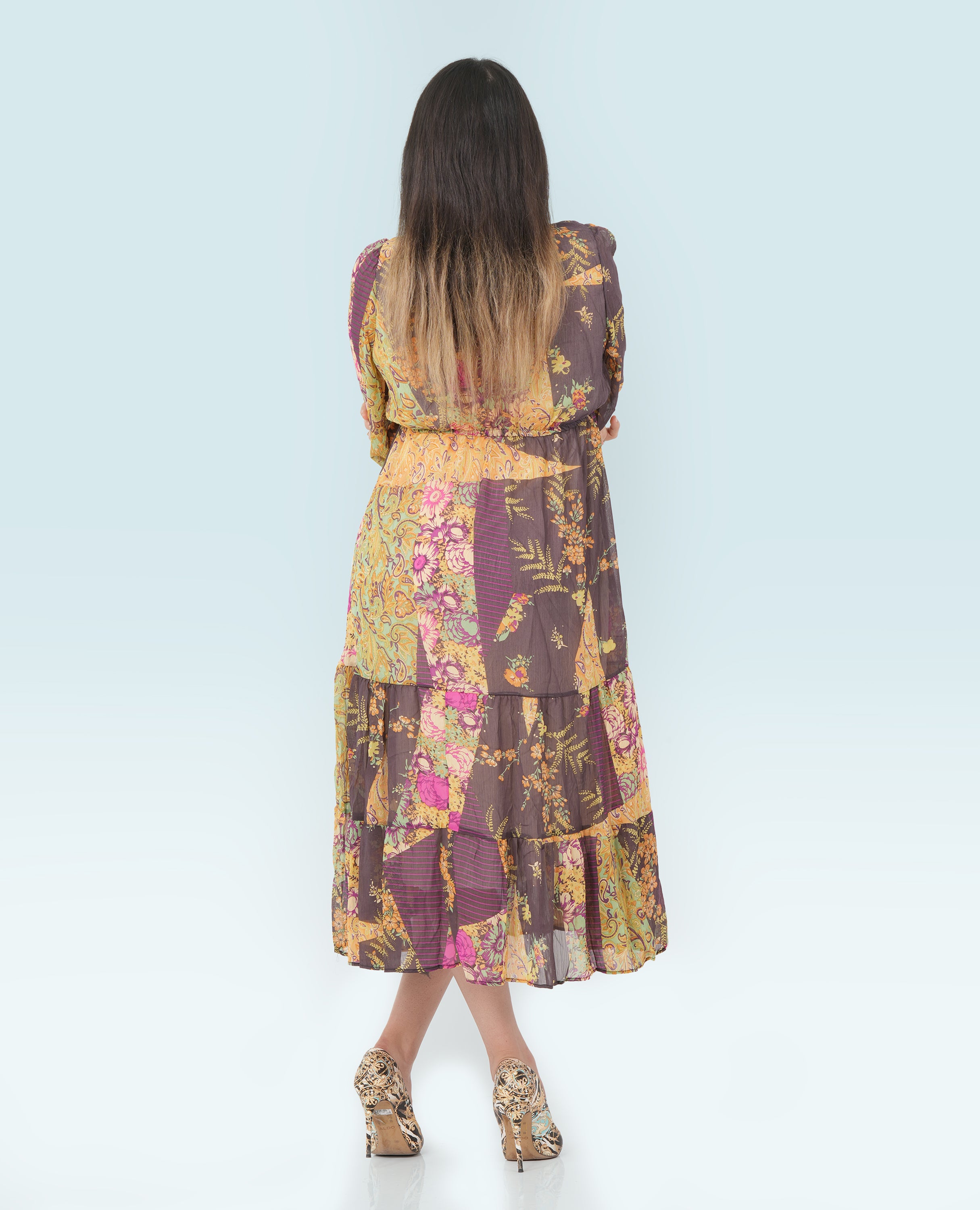 Floral Printed Long Dress for Women - Finelook