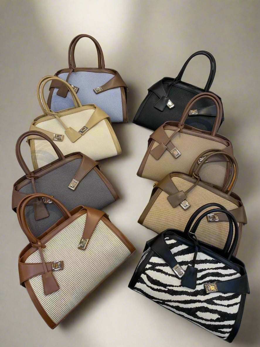 Women Bicolor shoulder Hug Top-handle Bag