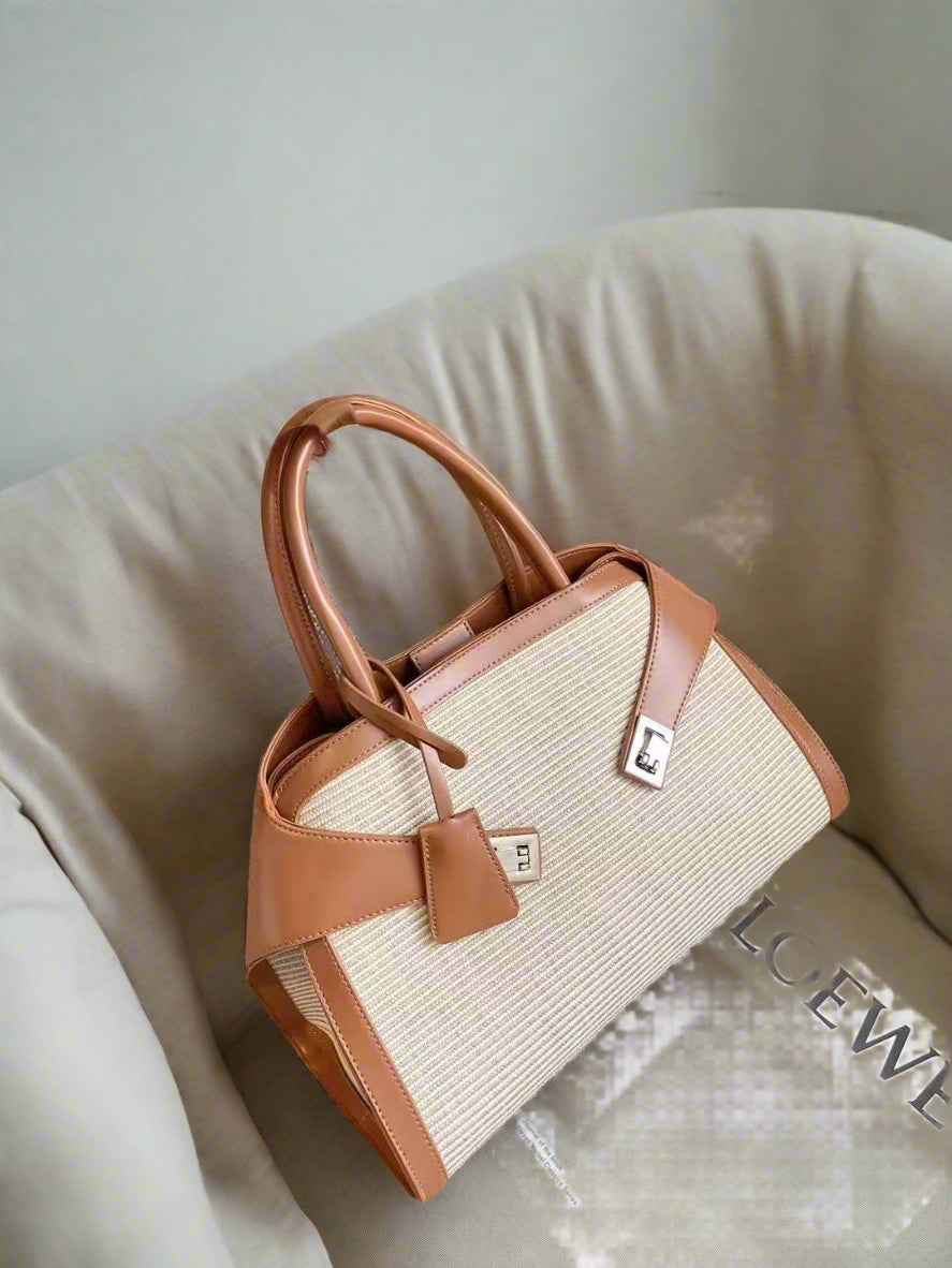 Women Bicolor shoulder Hug Top-handle Bag