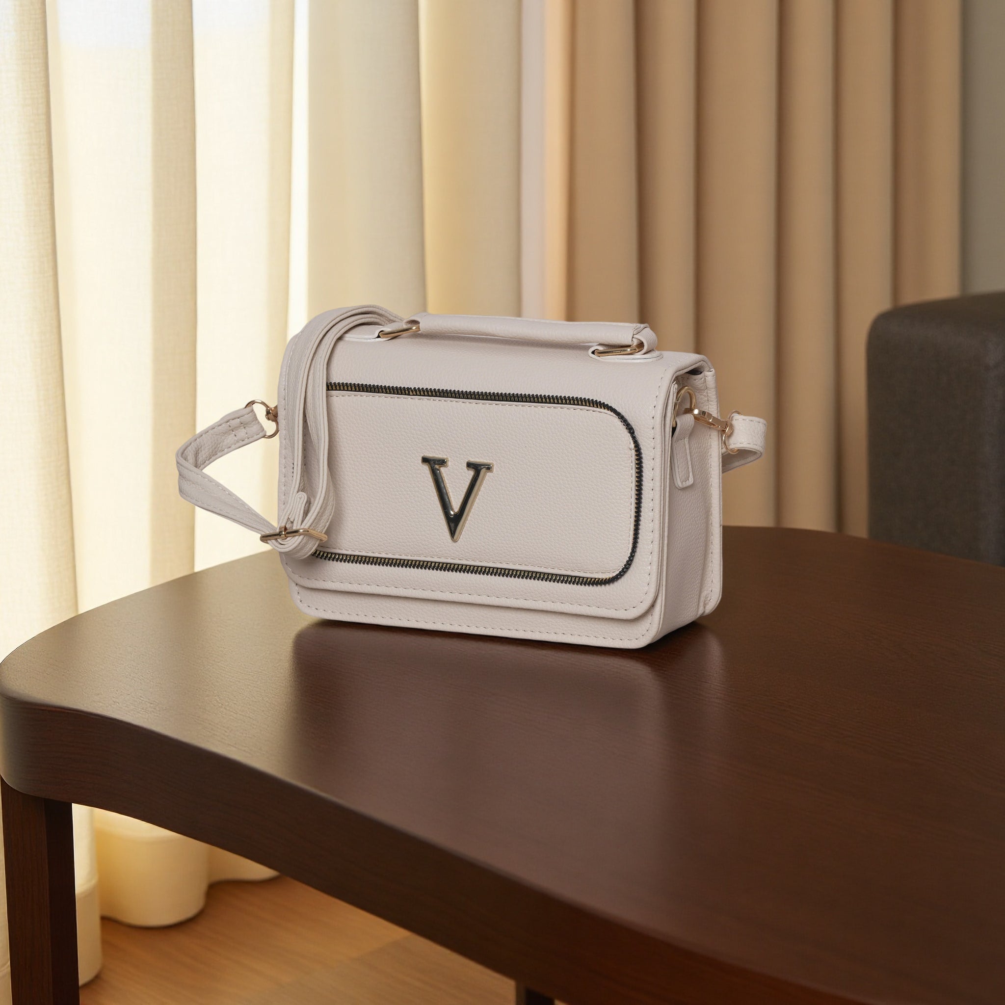 Women's Elegant Top Handle Crossbody Bag – Premium PU Leather Shoulder Handbag with Adjustable Strap