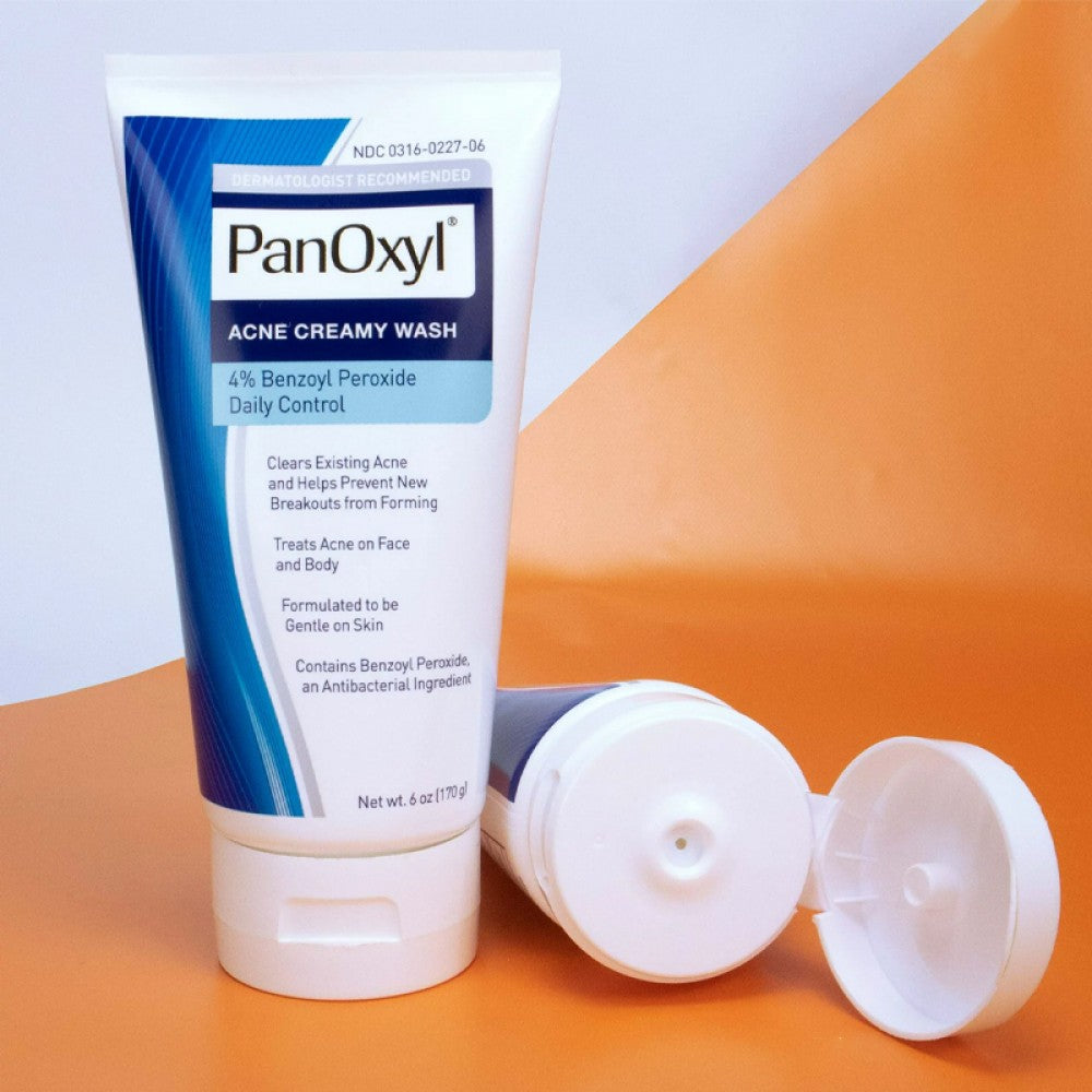 PanOxyl Antimicrobial Acne Creamy Wash, 4% Benzoyl Peroxide, 6 Ounce