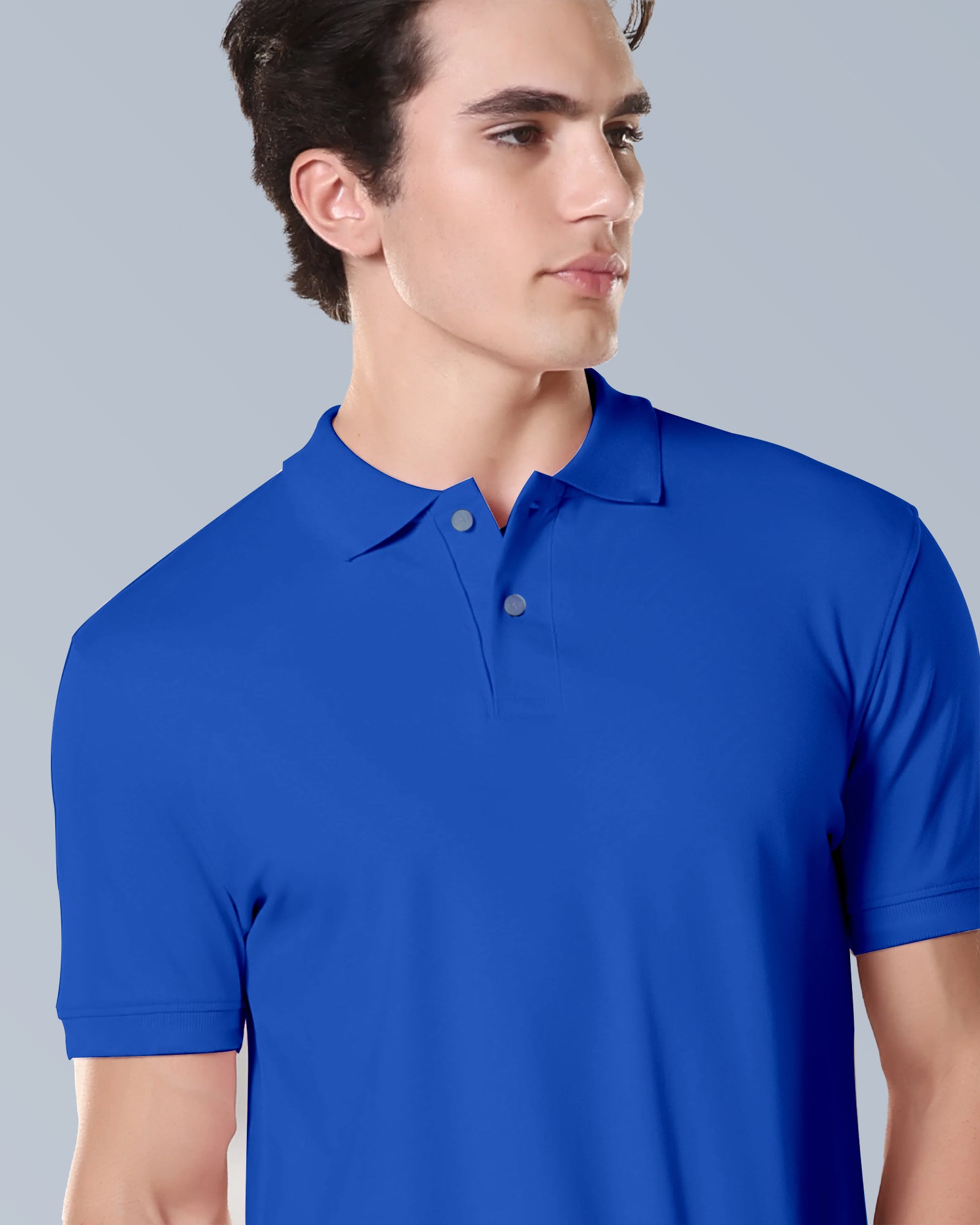 Men's Solid Polo T-shirt with Short Sleeves