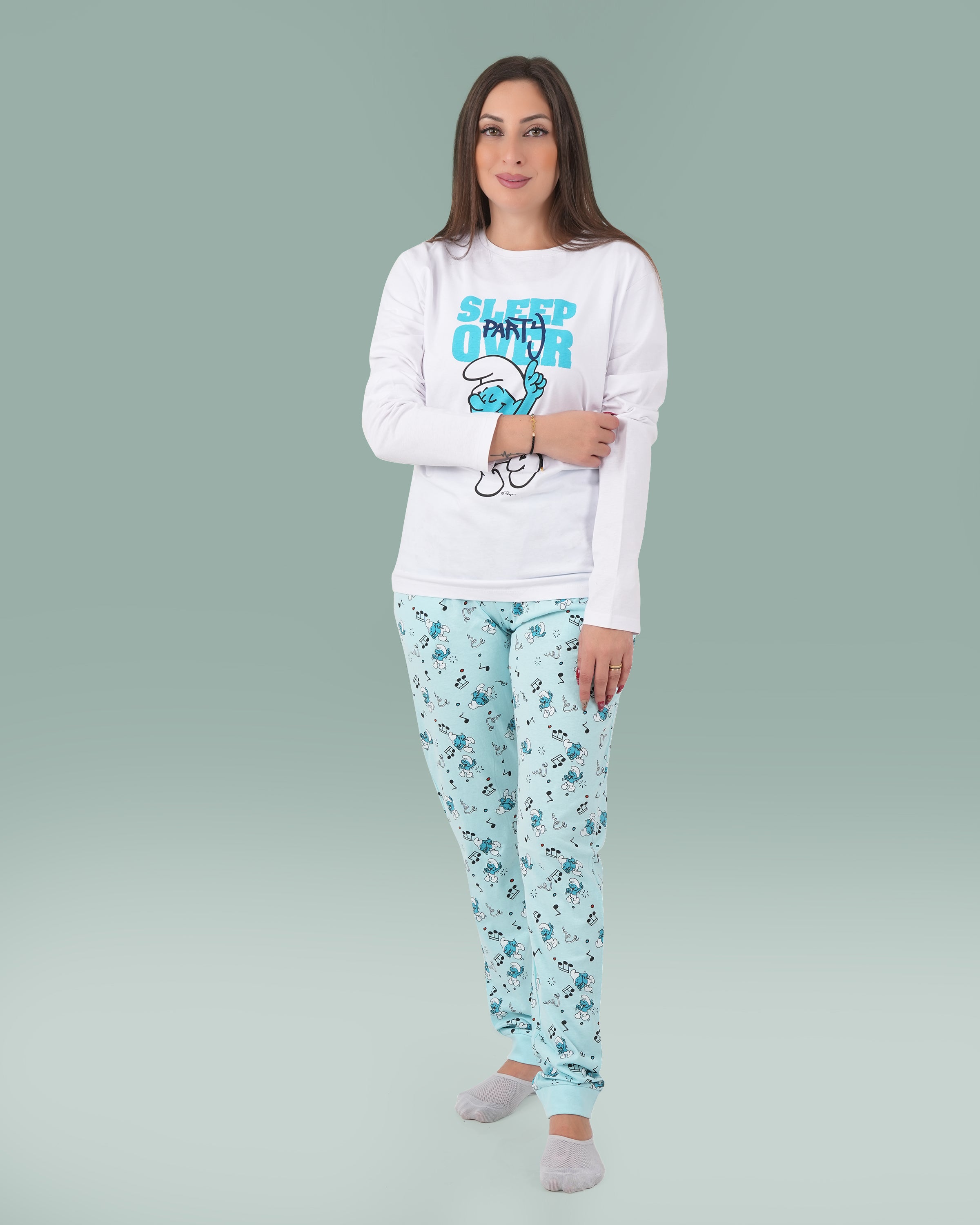 Women Smurfs Shirt and Trouser 2 pc Set - Finelook