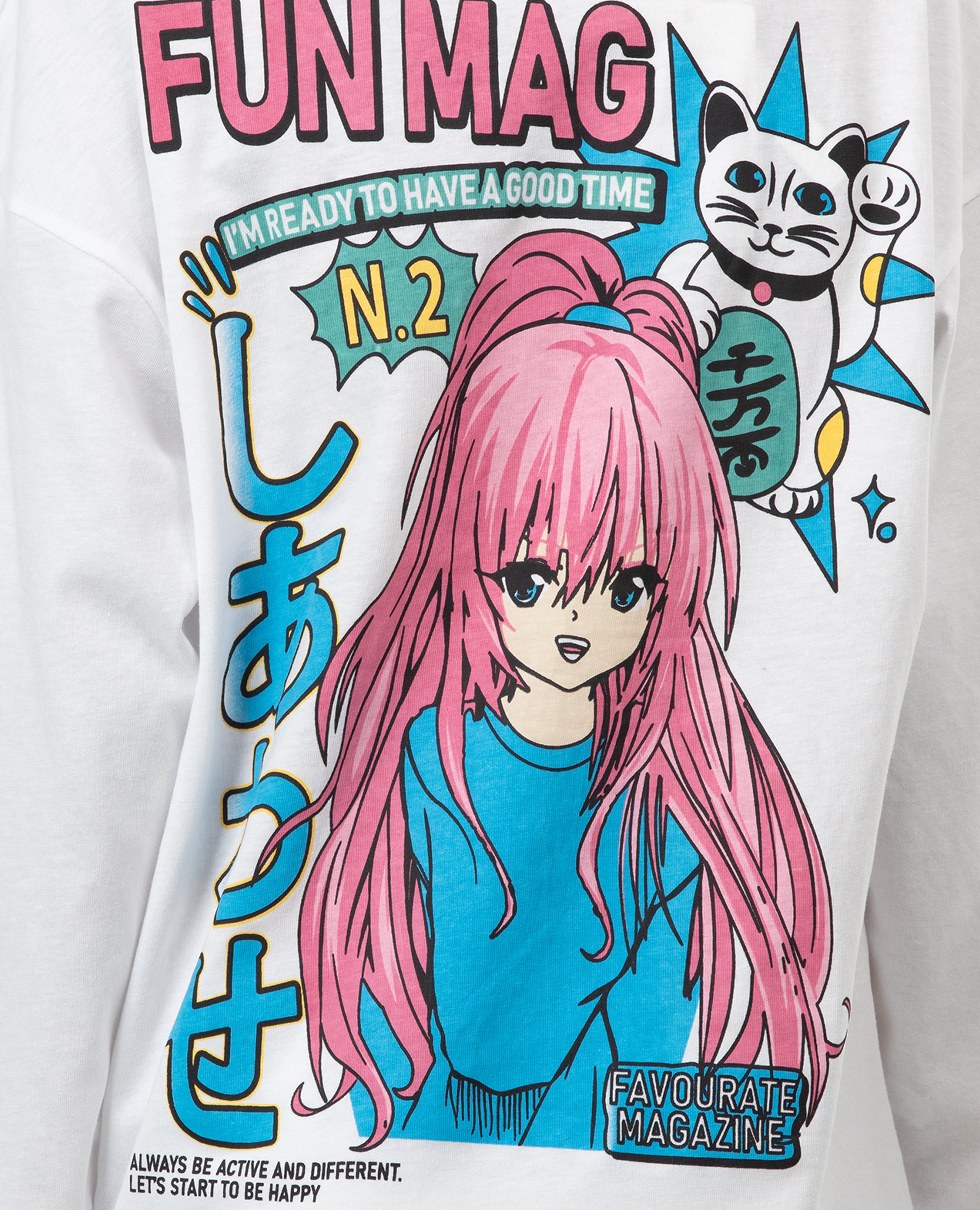 Girl's Anime Fun Mag Long Sleeve T-shirt & Bottom Set