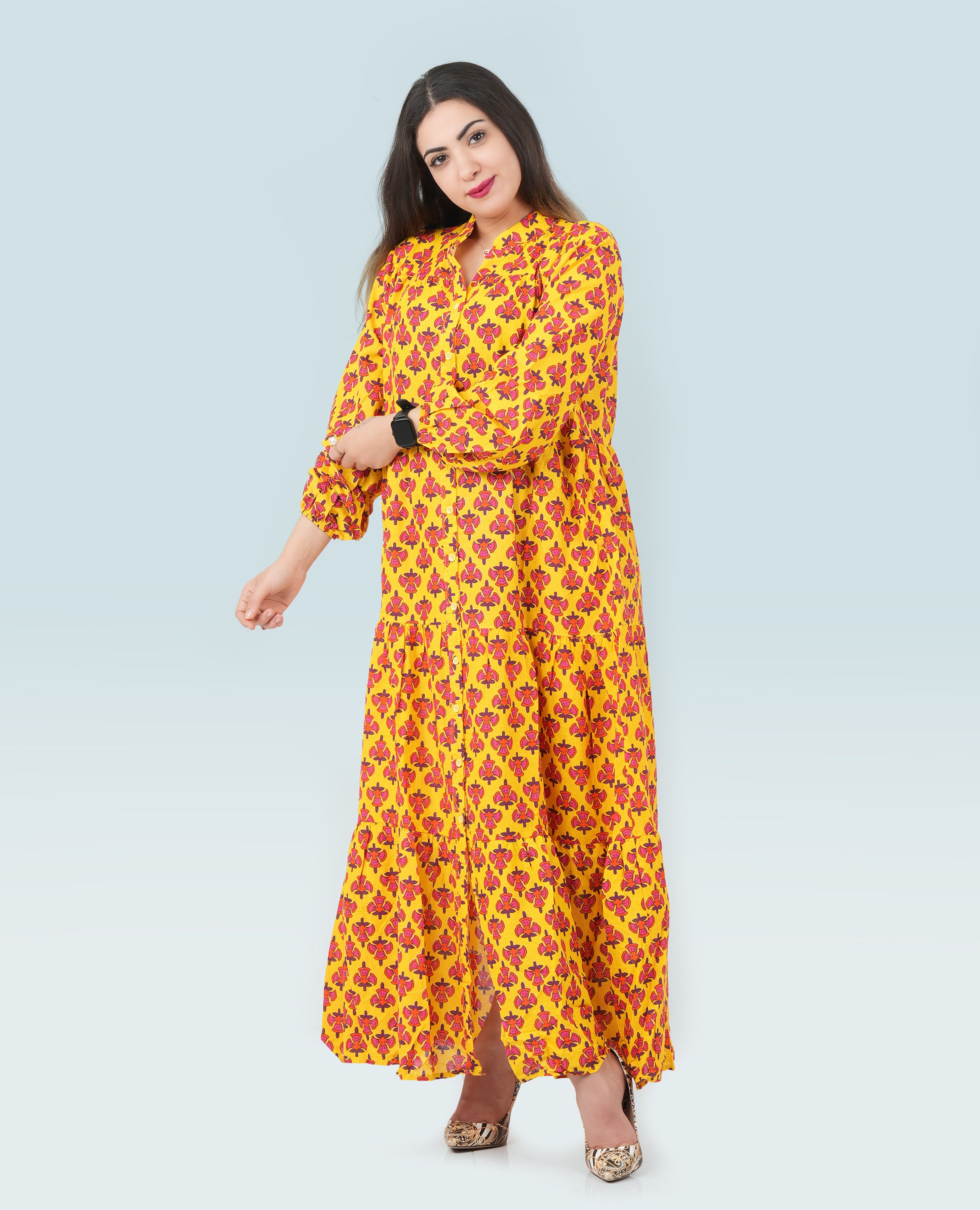 Women Button Down Midi Dress - Finelook