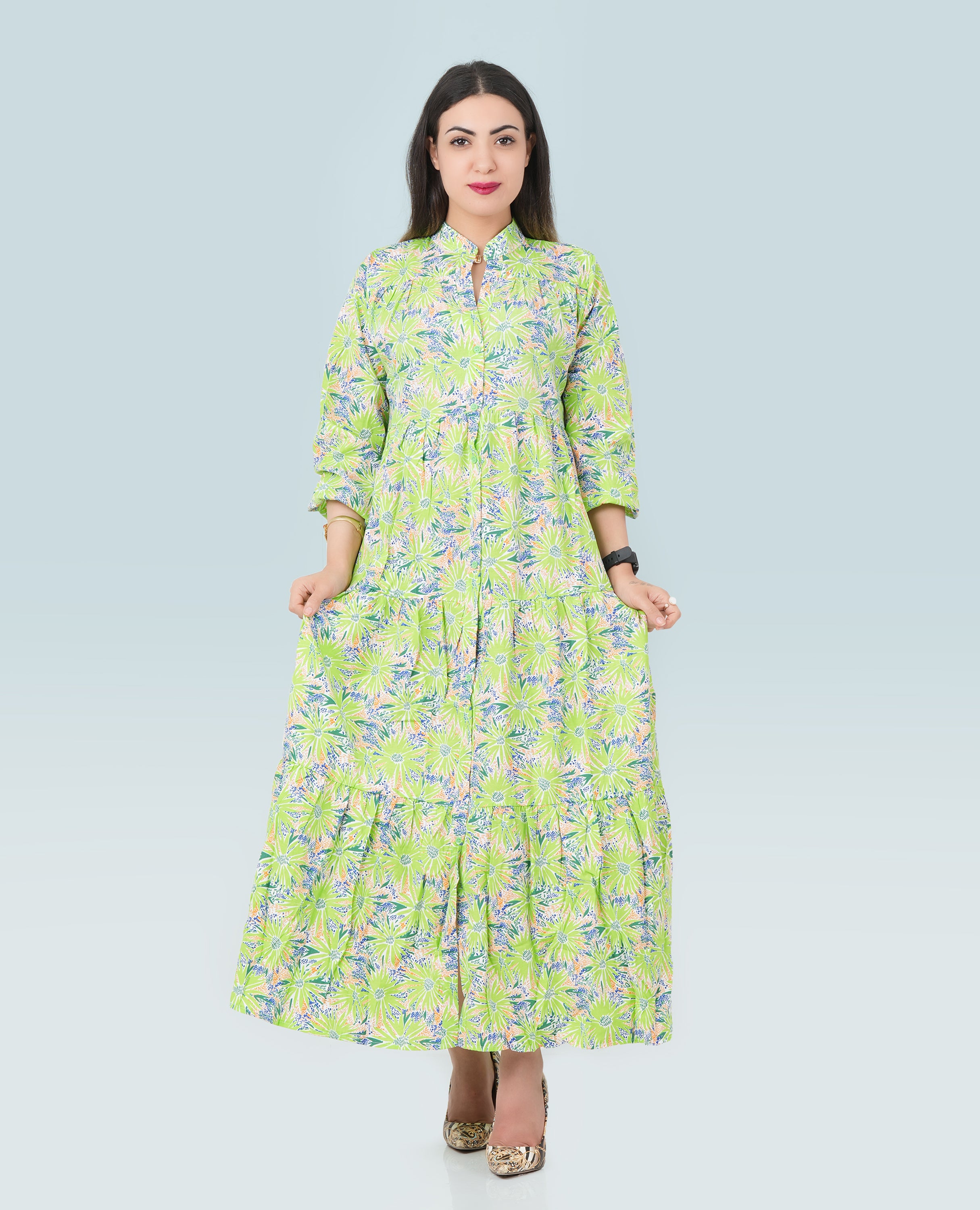 Floral Button Down Dress for Women - Finelook