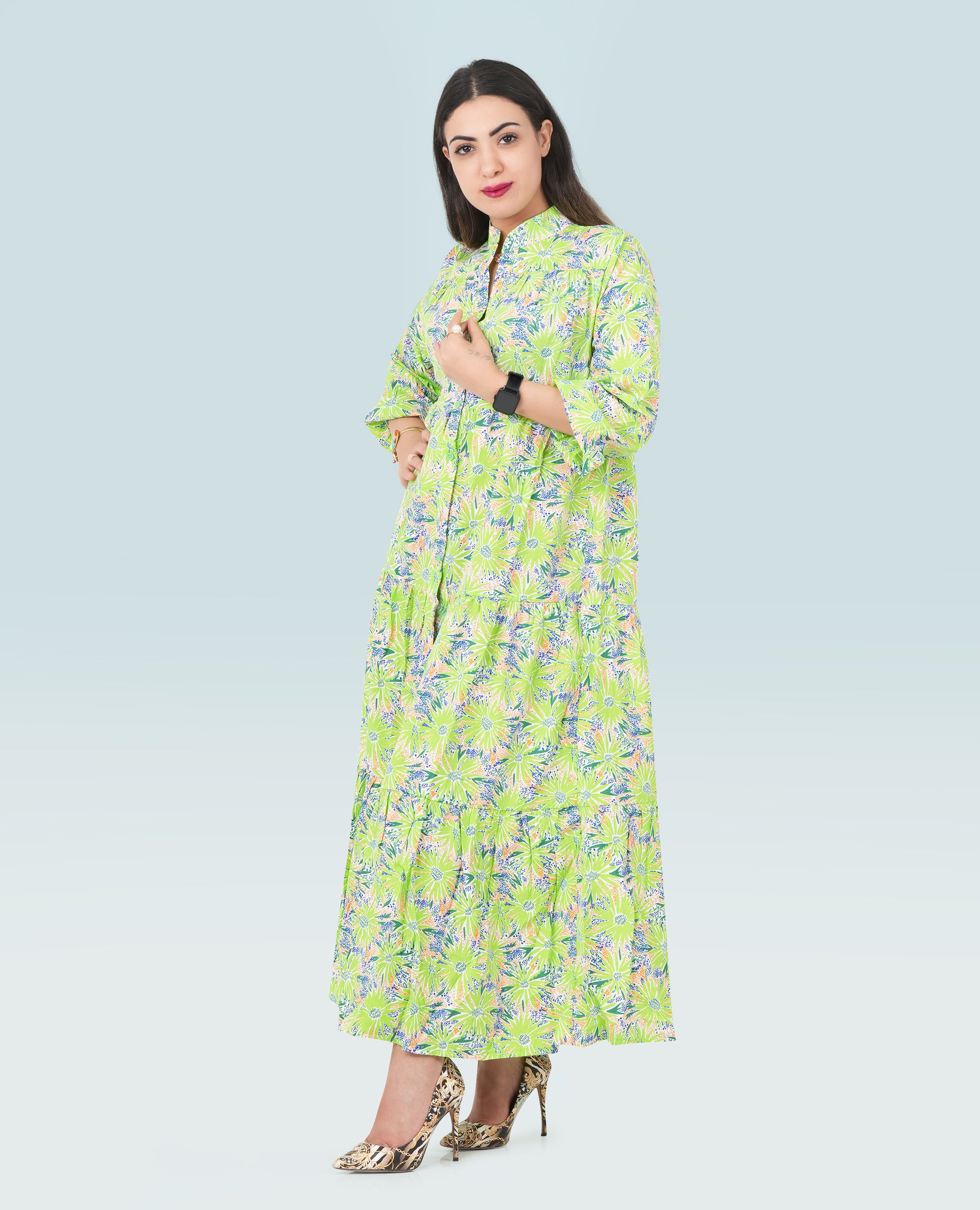 Floral Button Down Dress for Women - Finelook