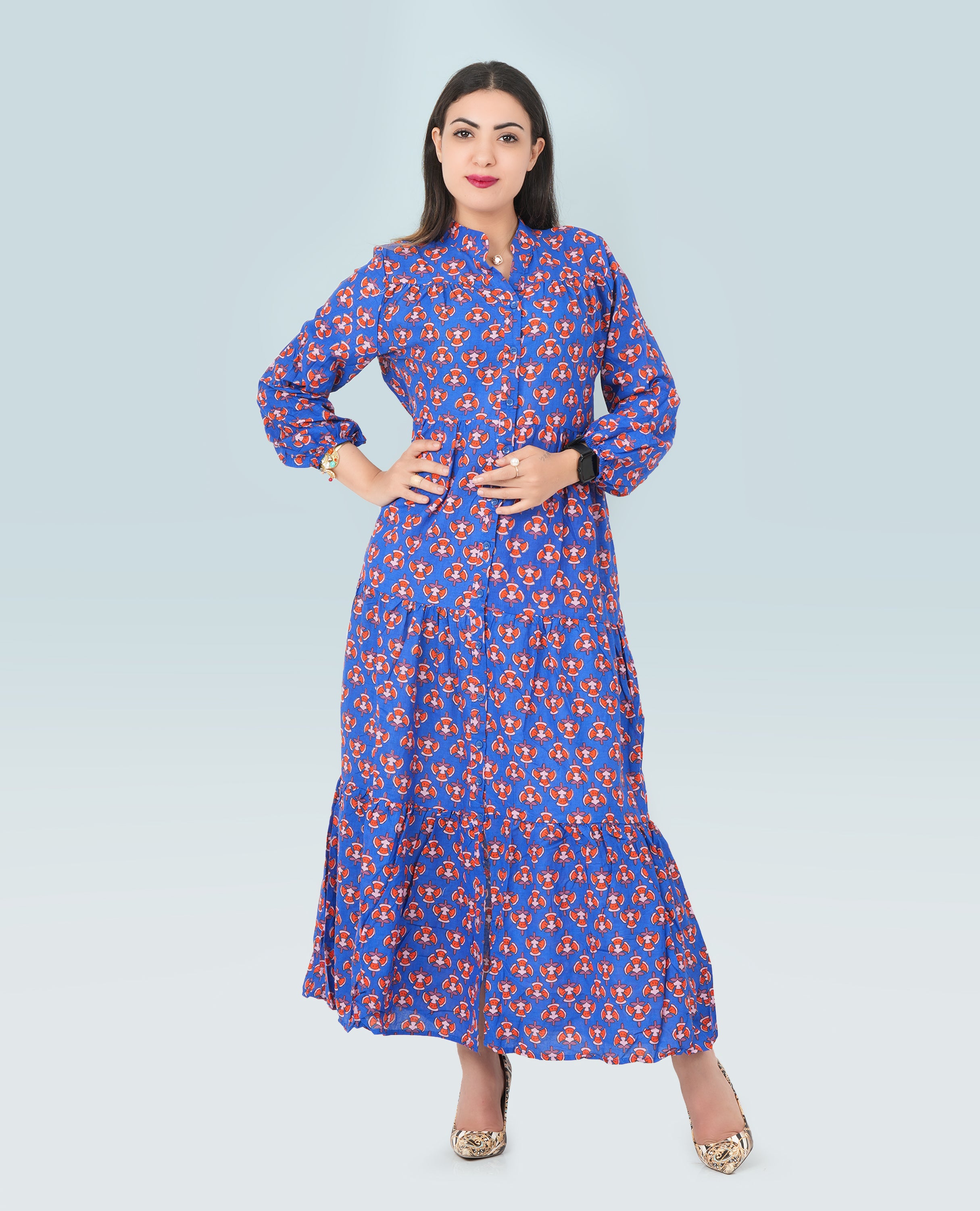 Women Button Down Midi Dress - Finelook