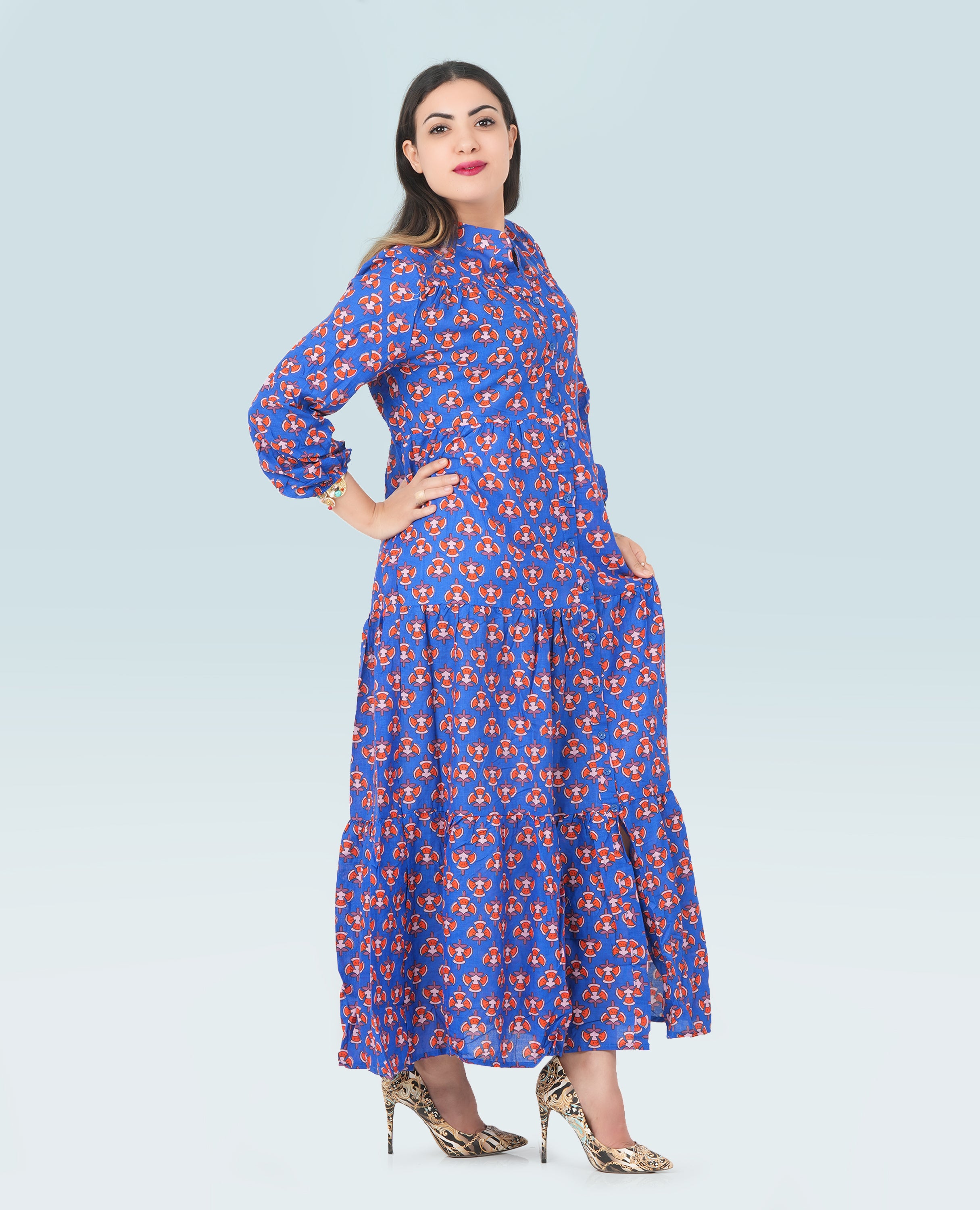 Women Button Down Midi Dress - Finelook