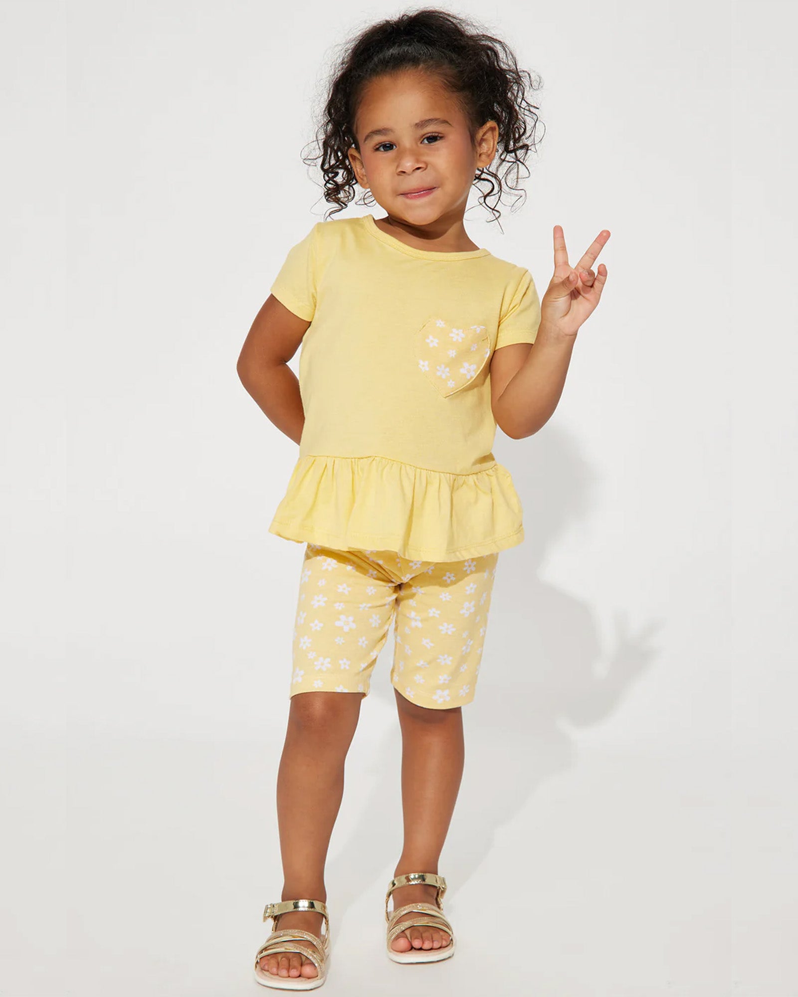 Girls printed T-shirt & bottoms 3 Piece set