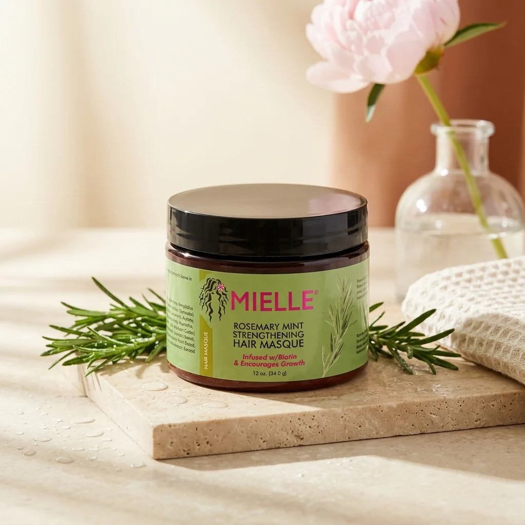 قناع مييل أورجانيكس (Mielle Organics) المقوي للشعر بخلاصة إكليل الجبل والنعناع - 340 جم