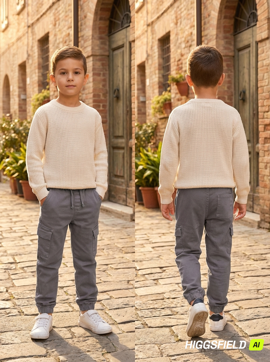 بنطال رياضي أنيق للأولاد بقصّة Slim Fit مع أربطة قابلة للتعديل وكاحل مرن