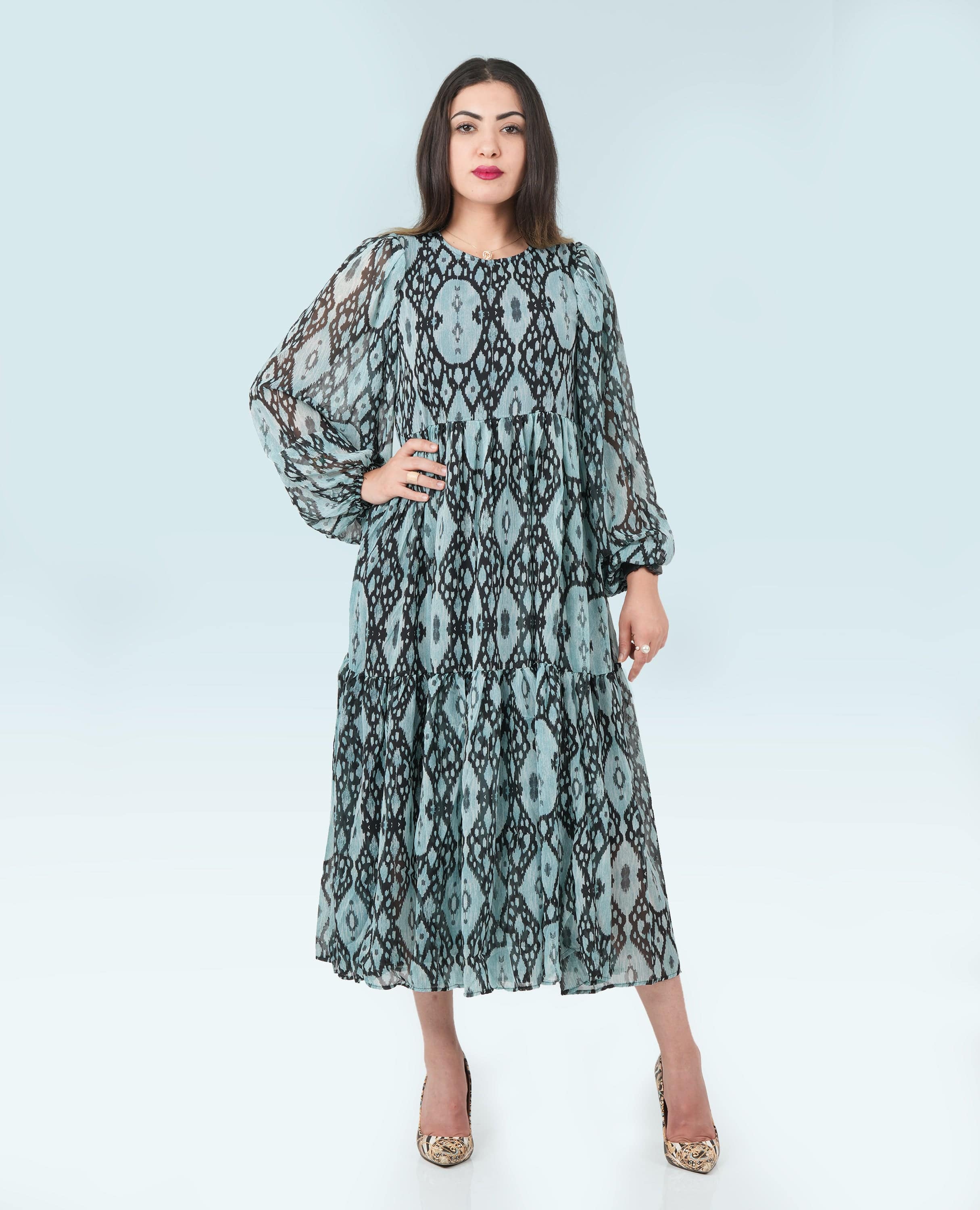 Women Long printed Dress - Finelook - FineLook