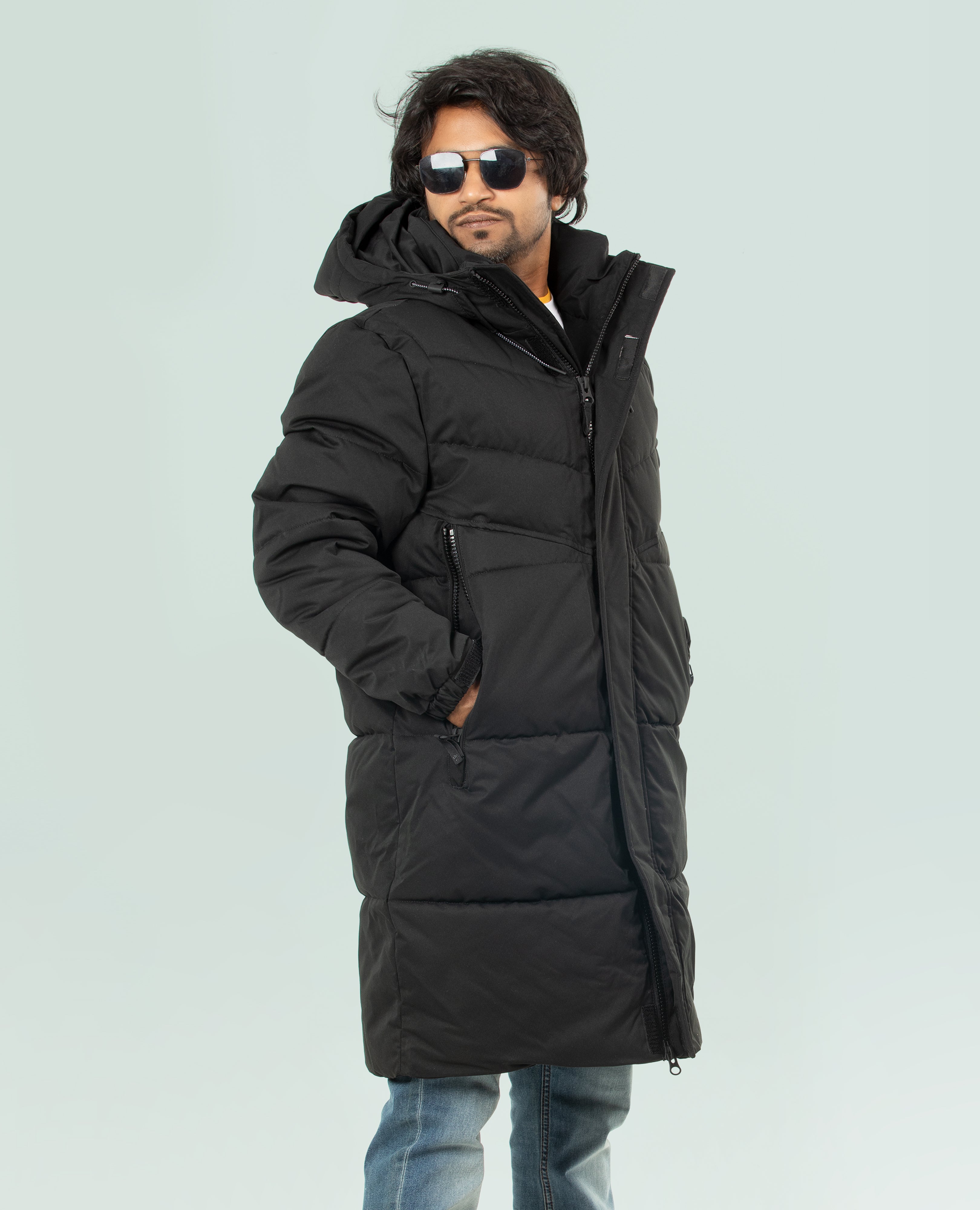 Men's Long Puffer Jacket - Finelook - FineLook