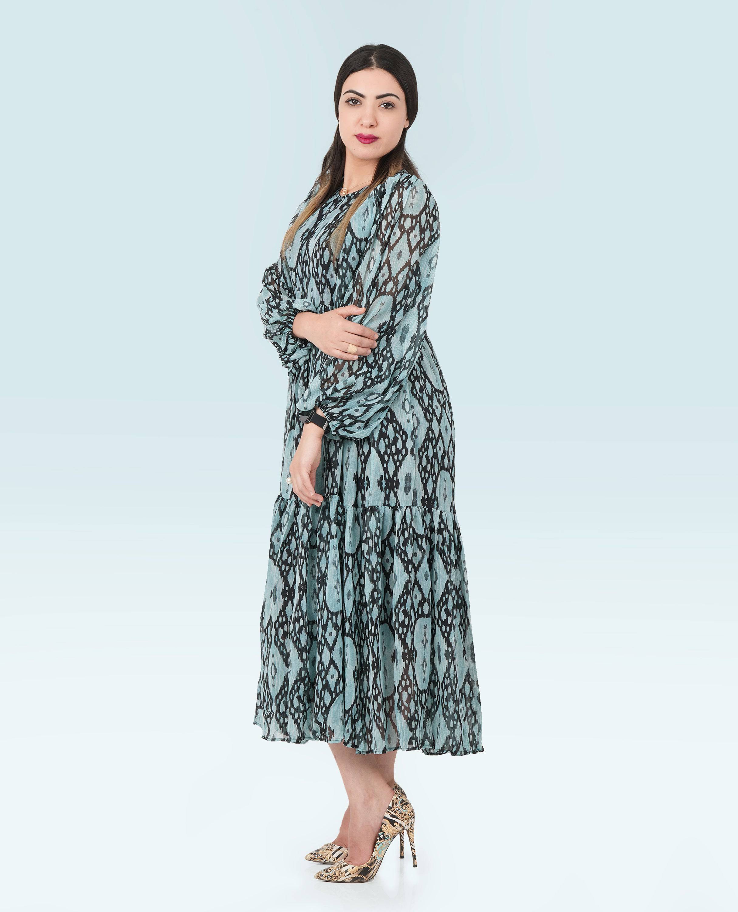 Women Long printed Dress - Finelook - FineLook