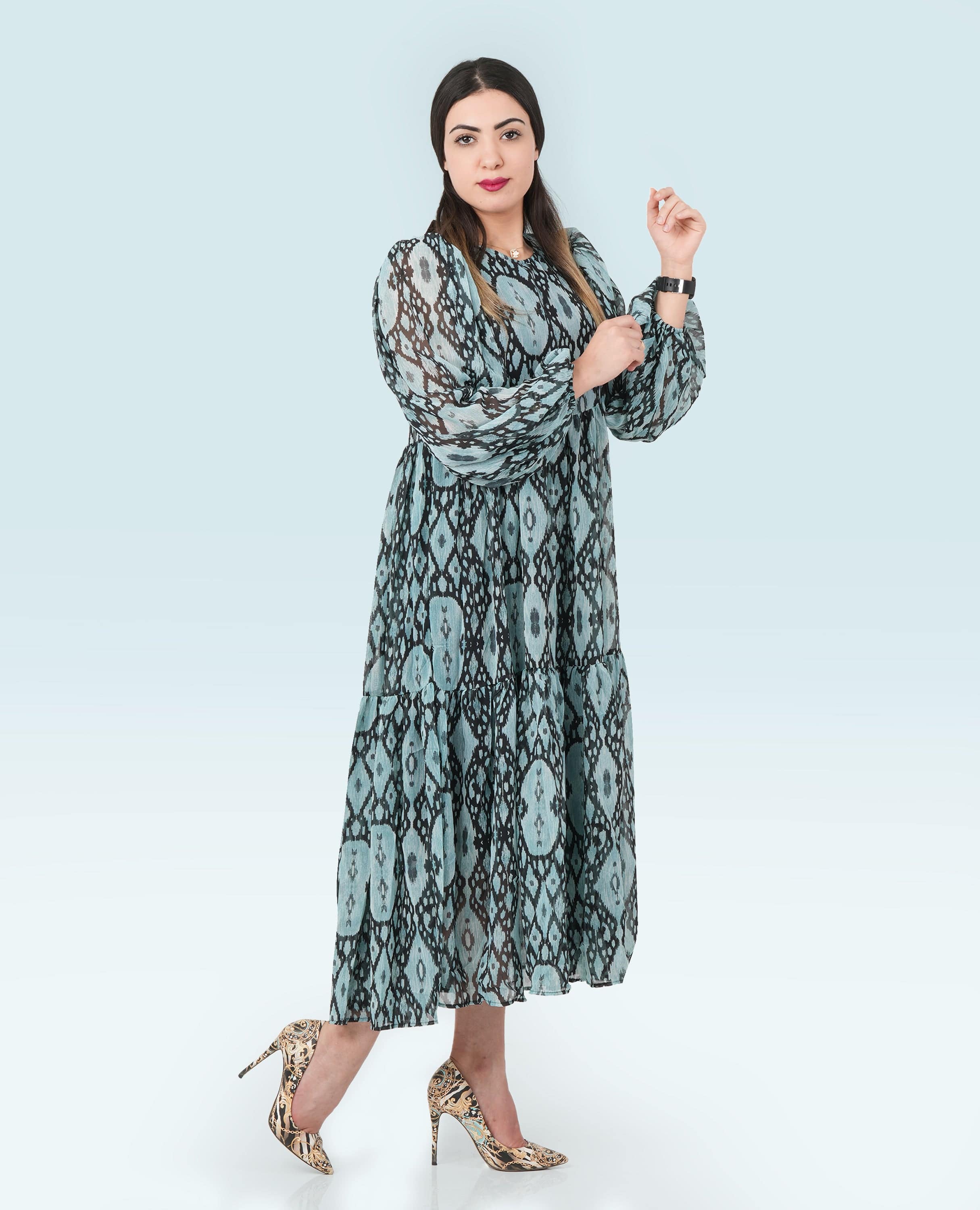 Women Long printed Dress - Finelook - FineLook