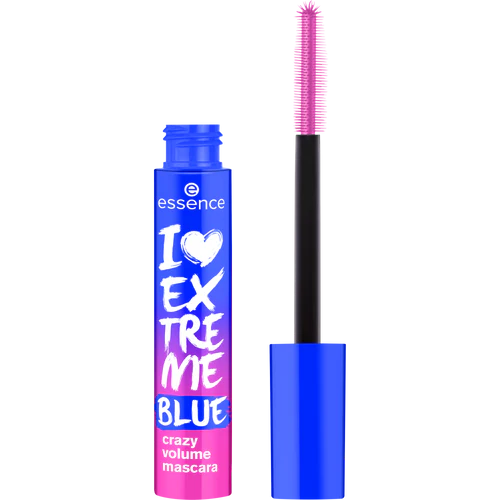 Essence I LOVE EXTREME BLUE crazy volume mascara Blue mascara for extra volume - FineLook