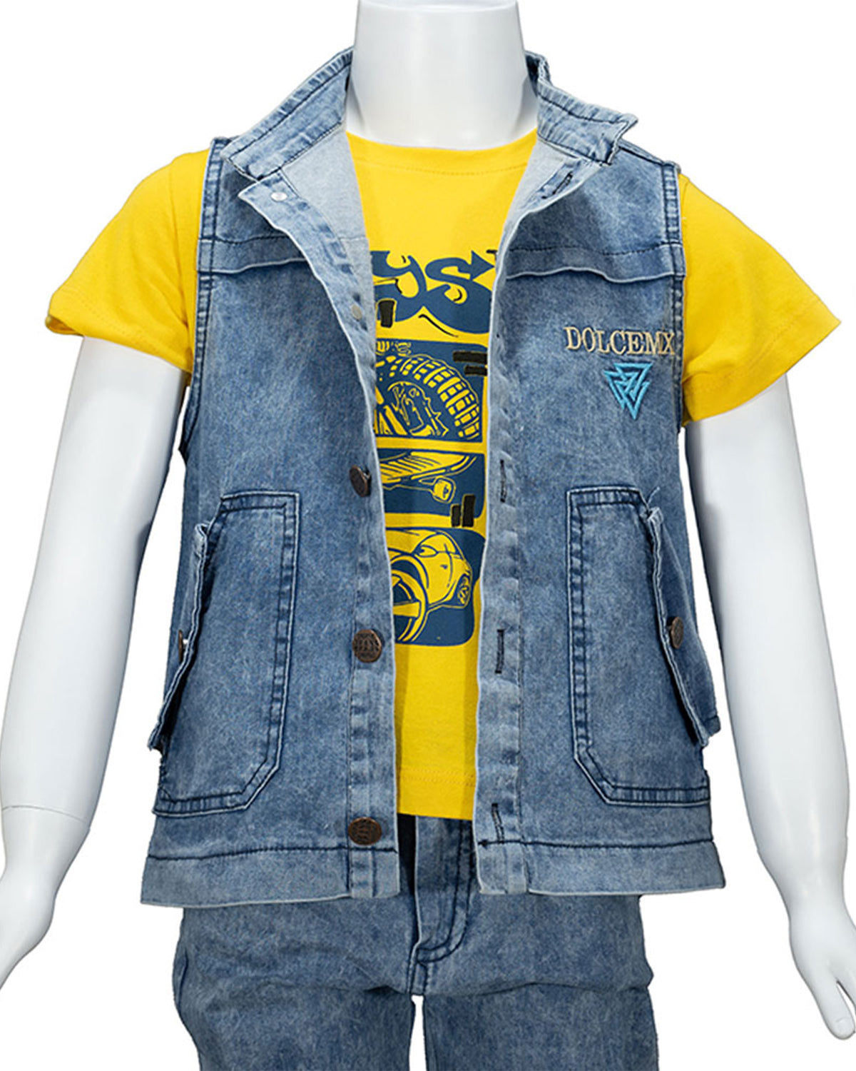 Girl denim pant & t-shirt with jacket