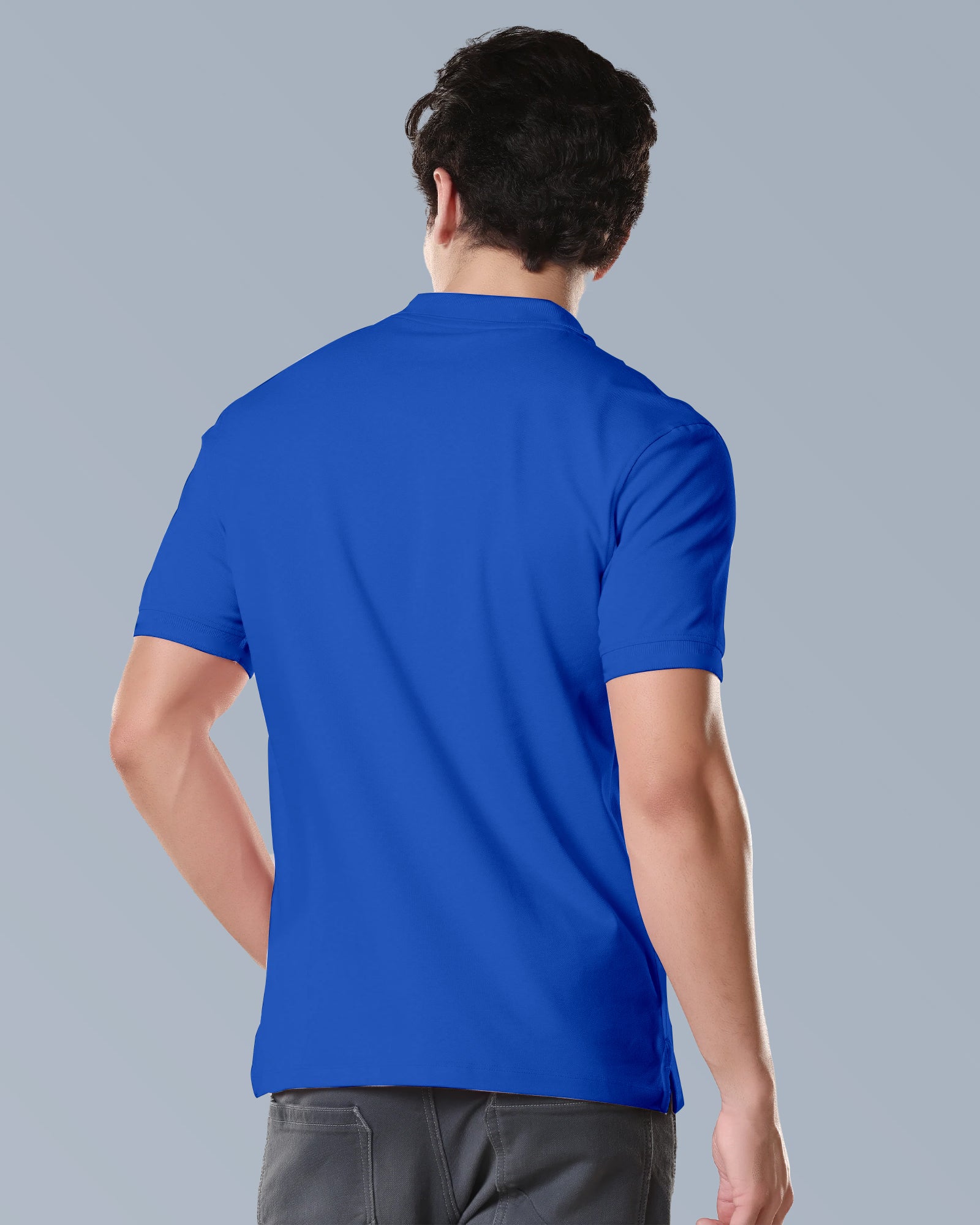 Men's Solid Polo T-shirt with Short Sleeves