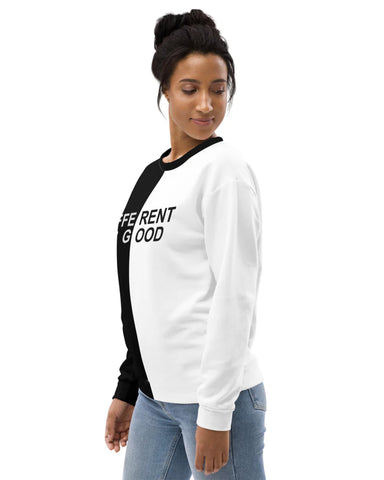 Women black and white sweatshirt