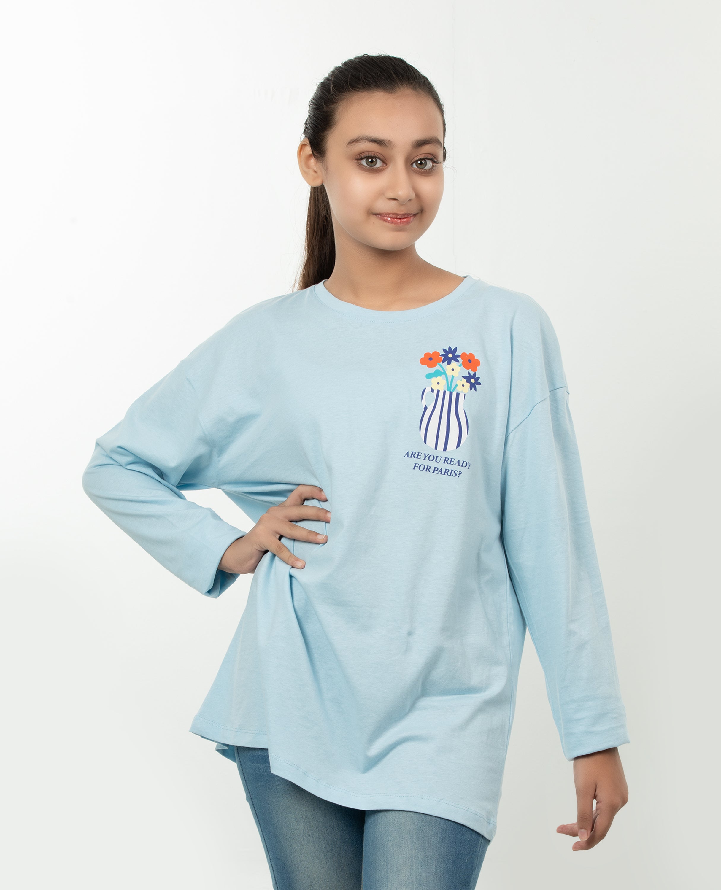 Girl’s Minimalist design Long Sleeve T-shirt - Finelook