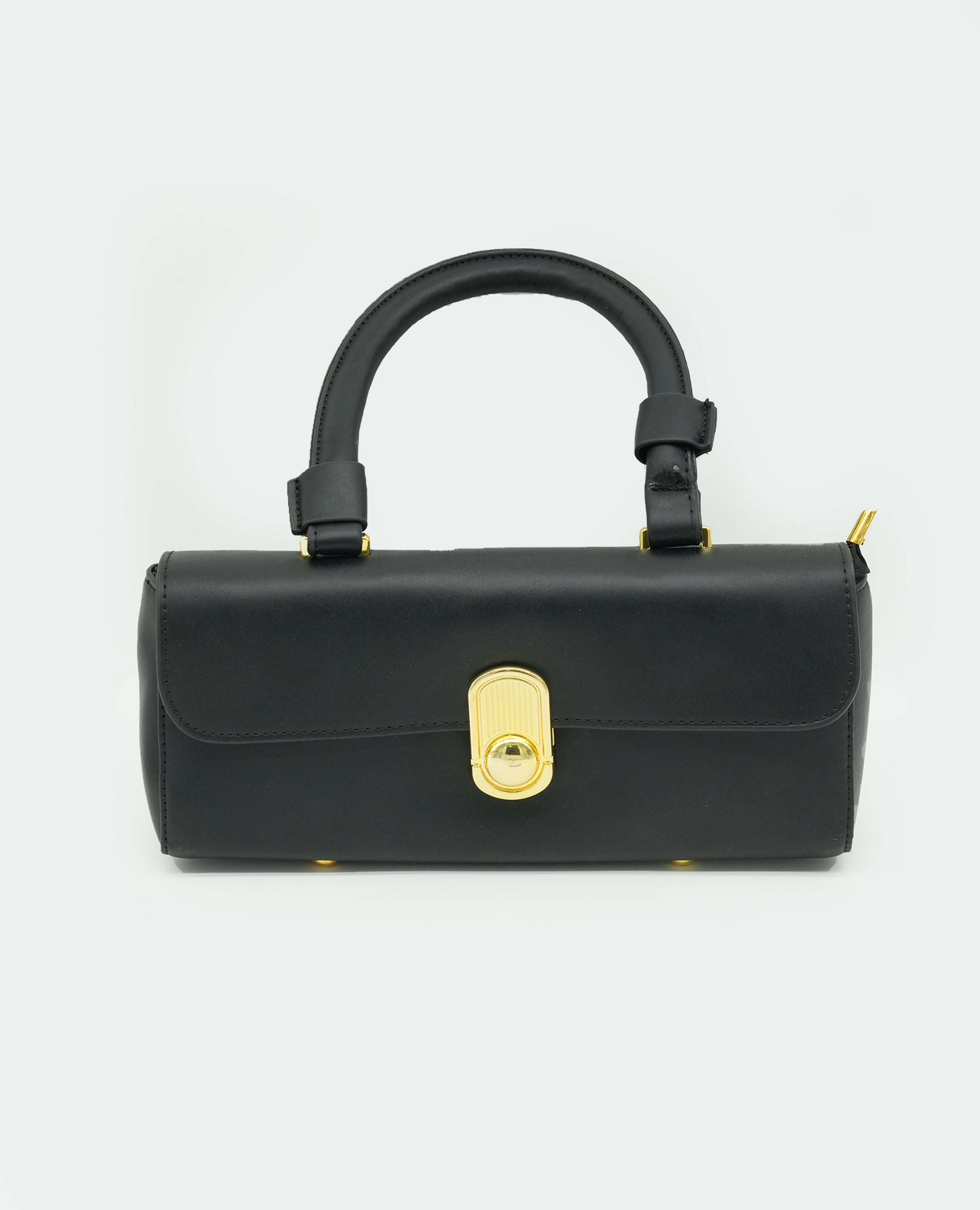 Elegant Women's Handbag – Classic Top Handle Purse with Gold-Tone Lock.