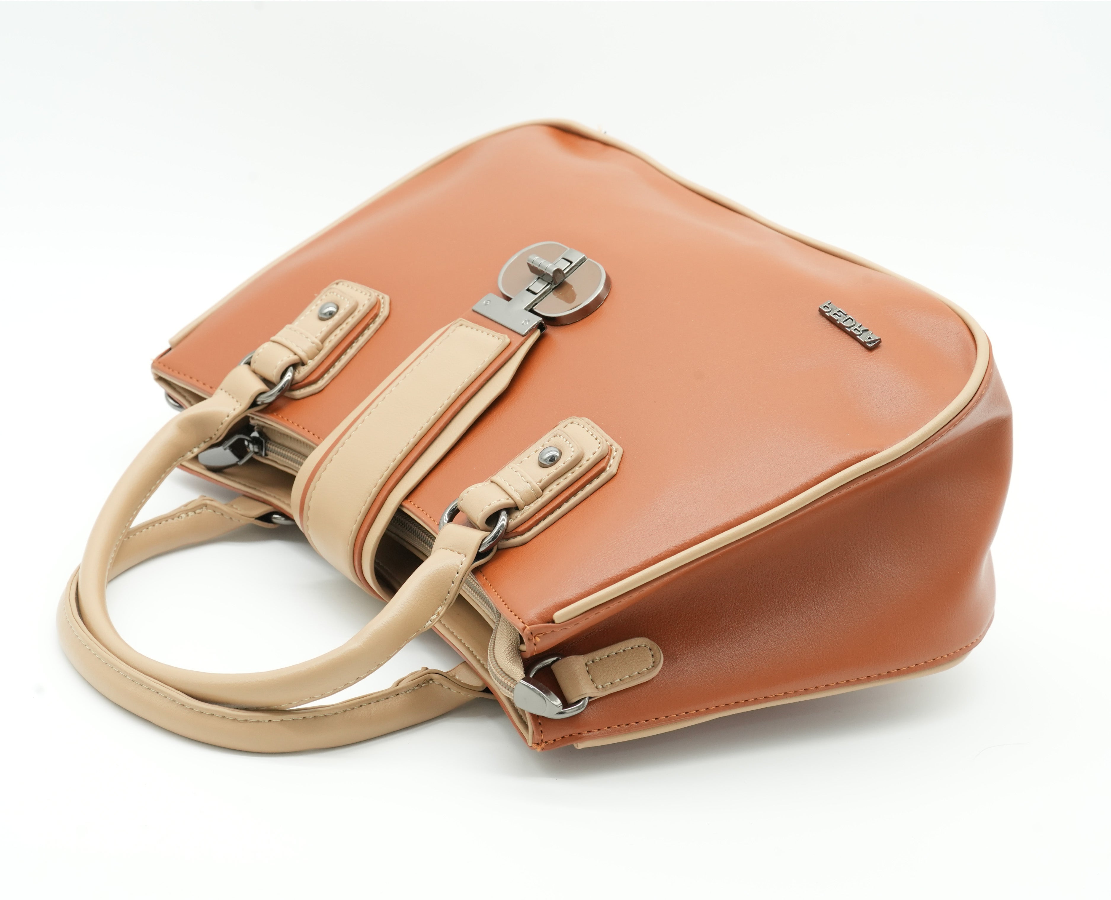 Pedra Handbag with Matching Wallet – Elegant Faux Leather Purse with Secure Lock - FineLook