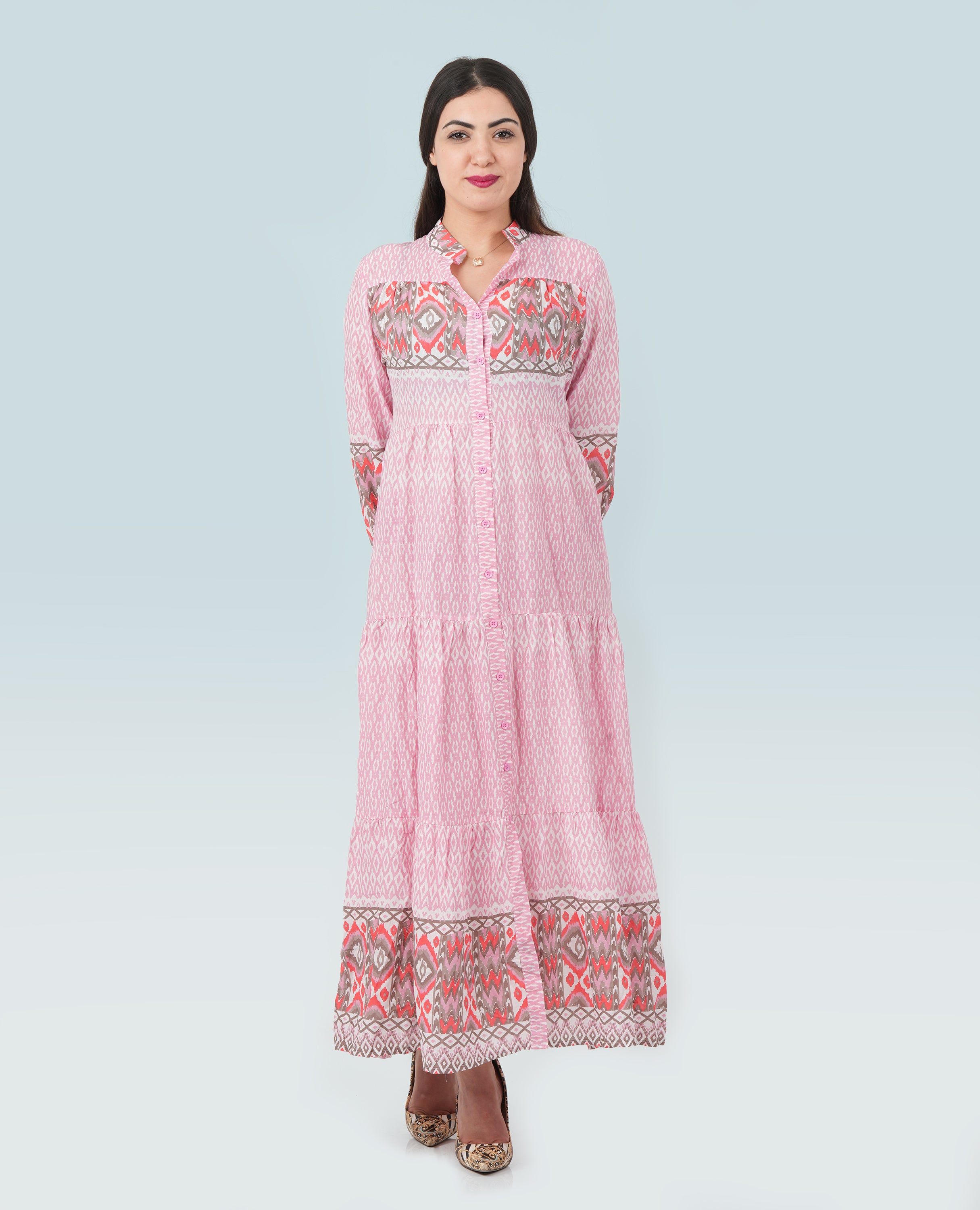 Ikat Print long Dress for Women - Finelook