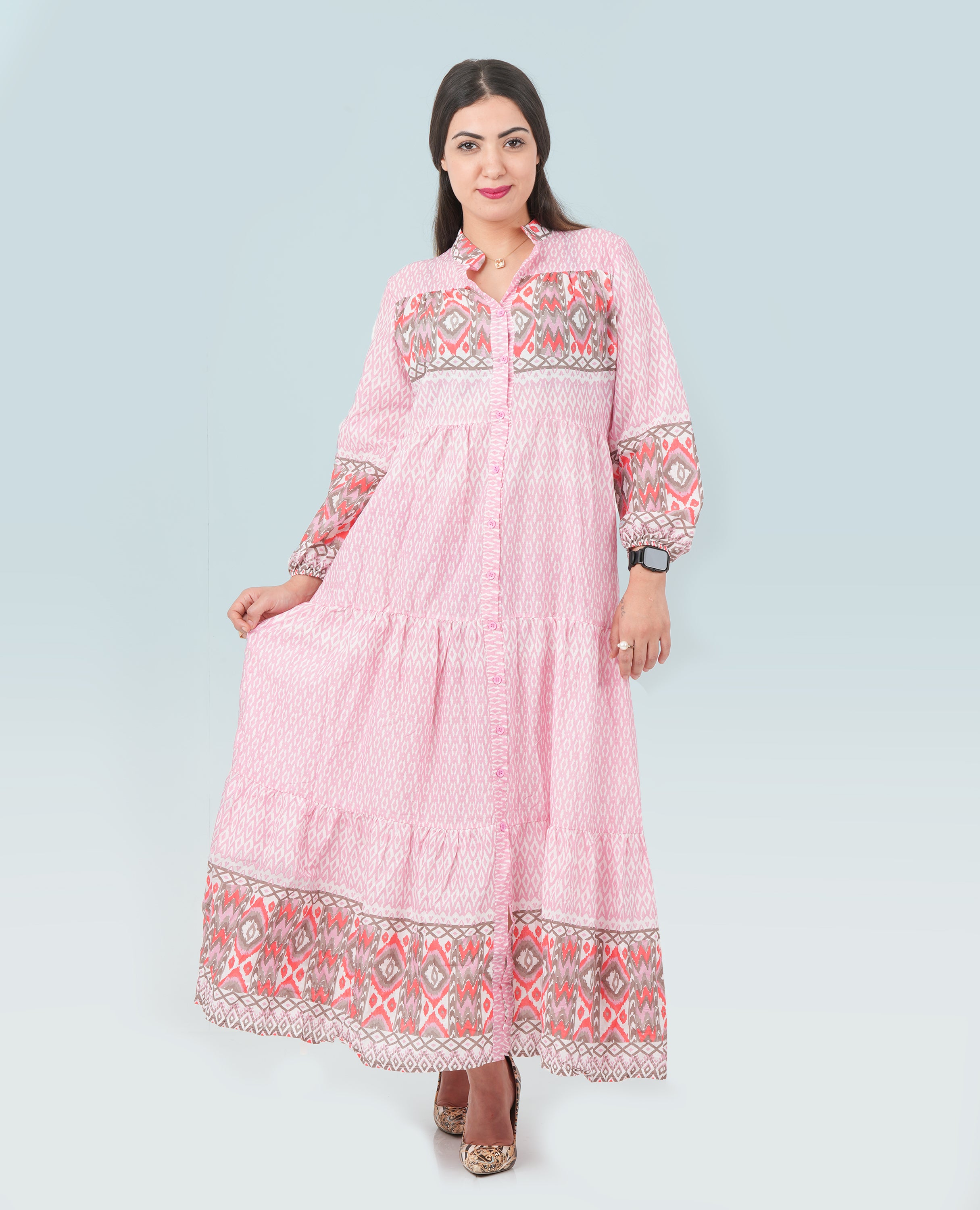 Ikat Print long Dress for Women - Finelook - FineLook