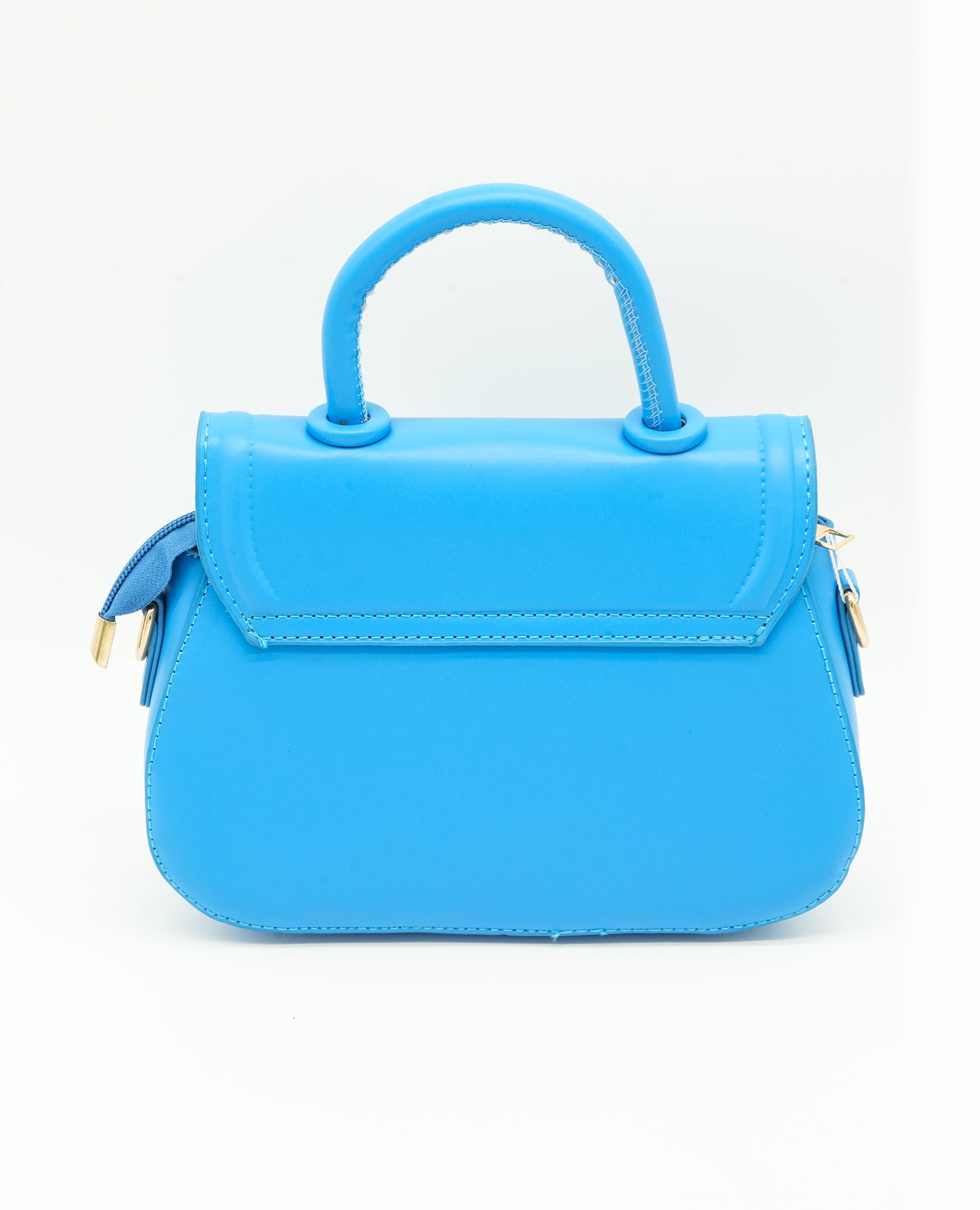 Solid Crossbody Bag with Adjustable Strap and Flap Closure - Finelook