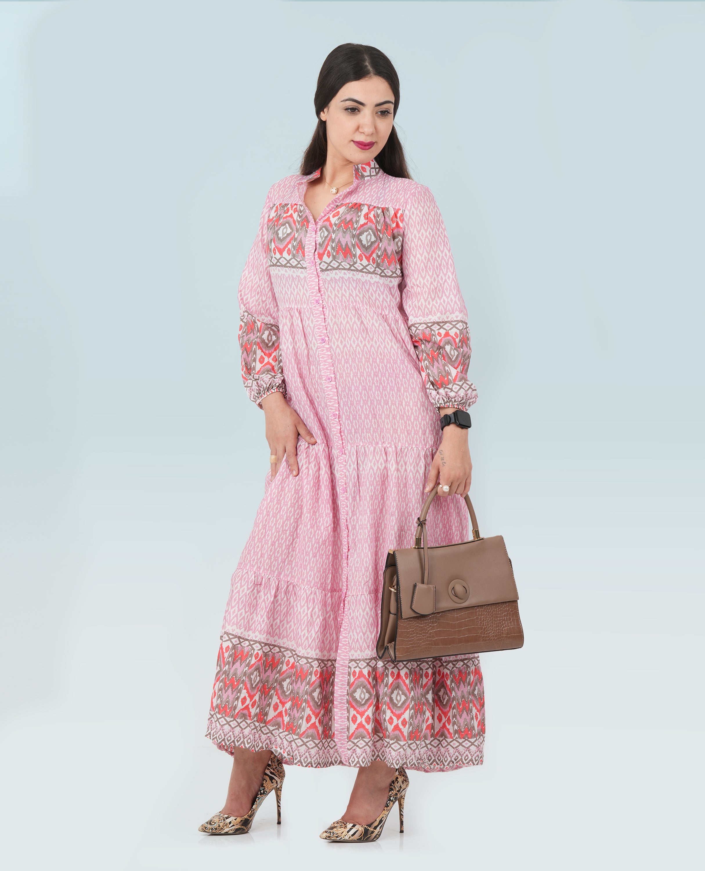 Ikat Print long Dress for Women - Finelook