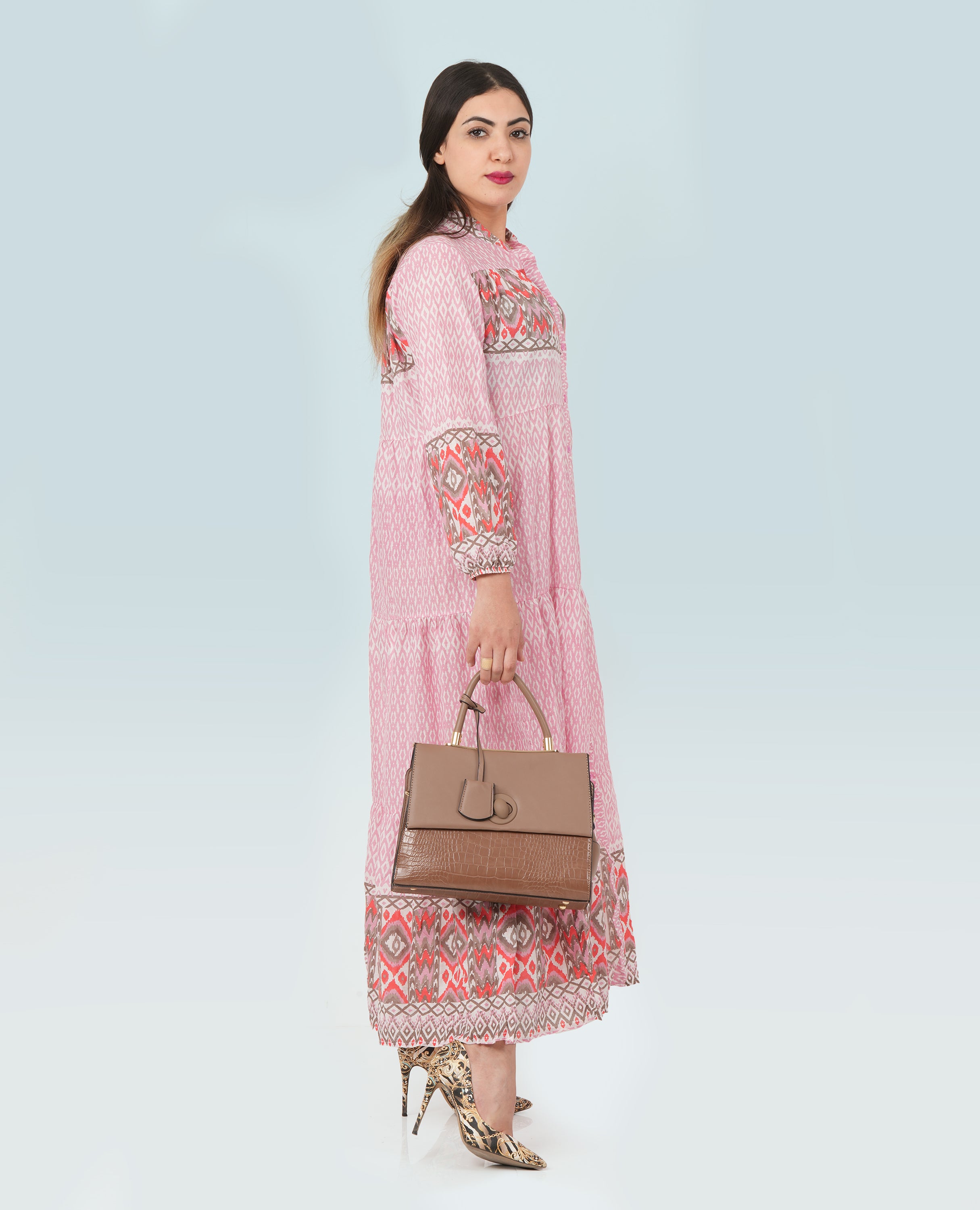 Ikat Print long Dress for Women - Finelook