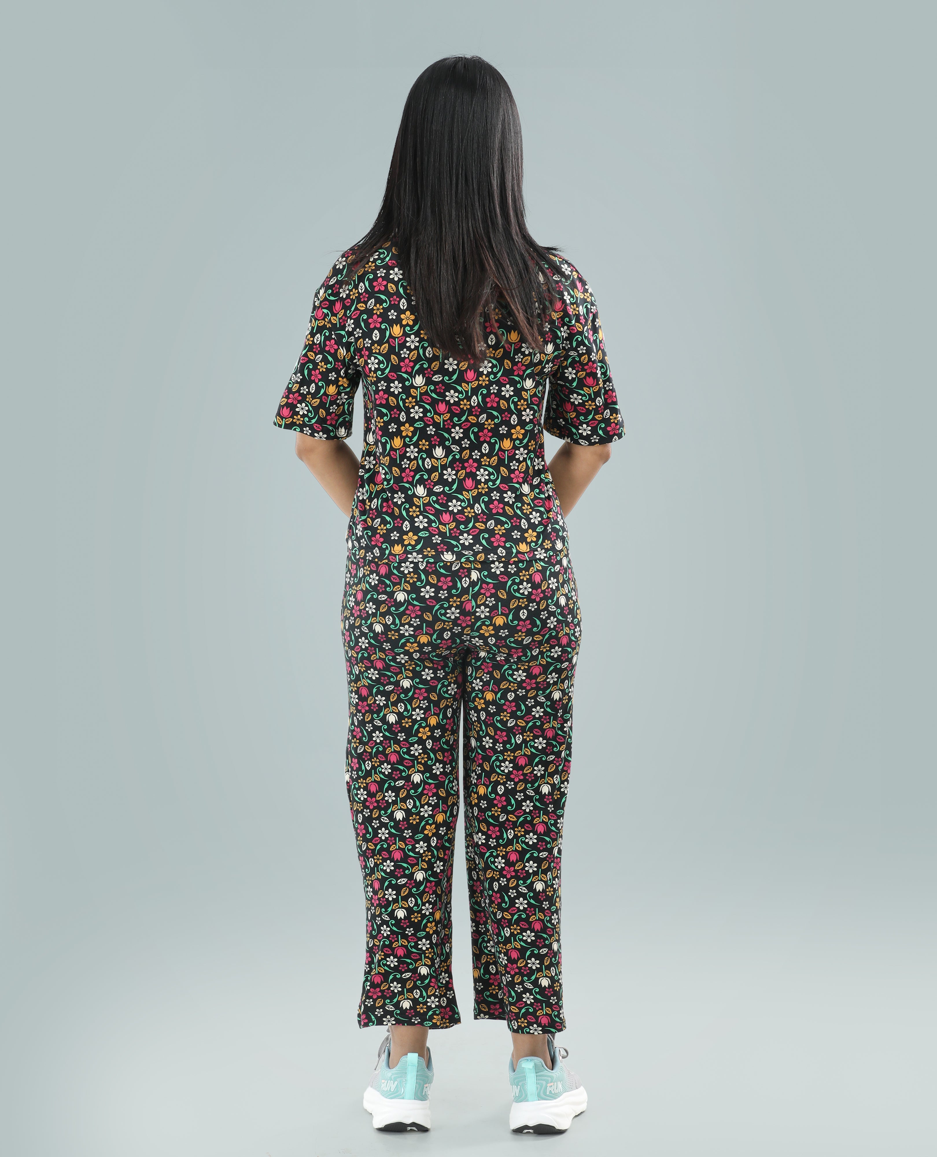 Women's Floral Printed Lounge Set - 2-Piece Relaxed Fit Pajama Set | Casual Wear.